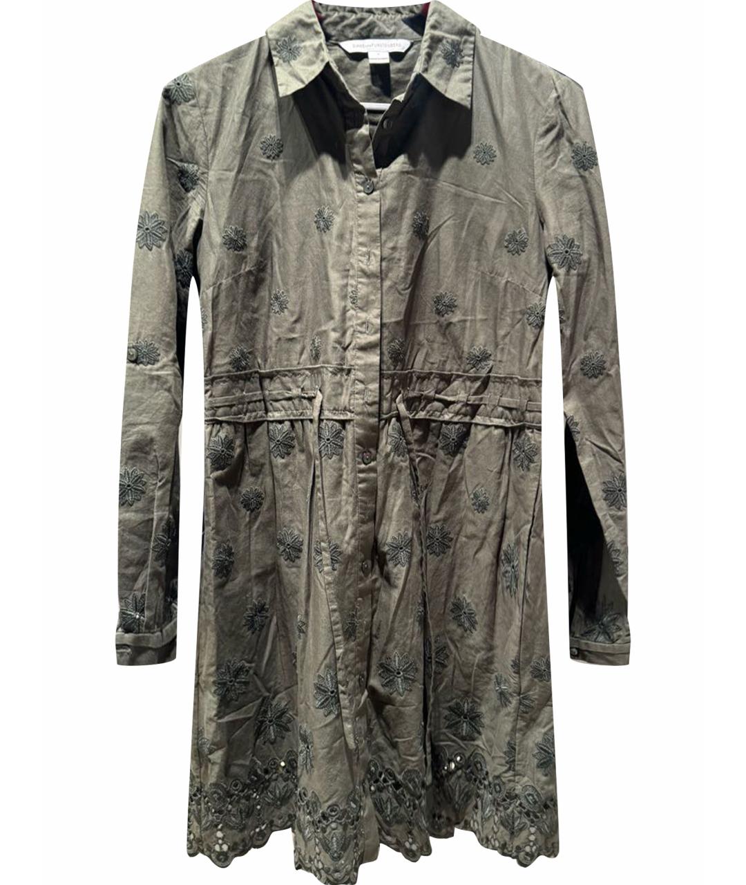 DIANE VON FURSTENBERG Хаки хлопковое повседневное платье, фото 1