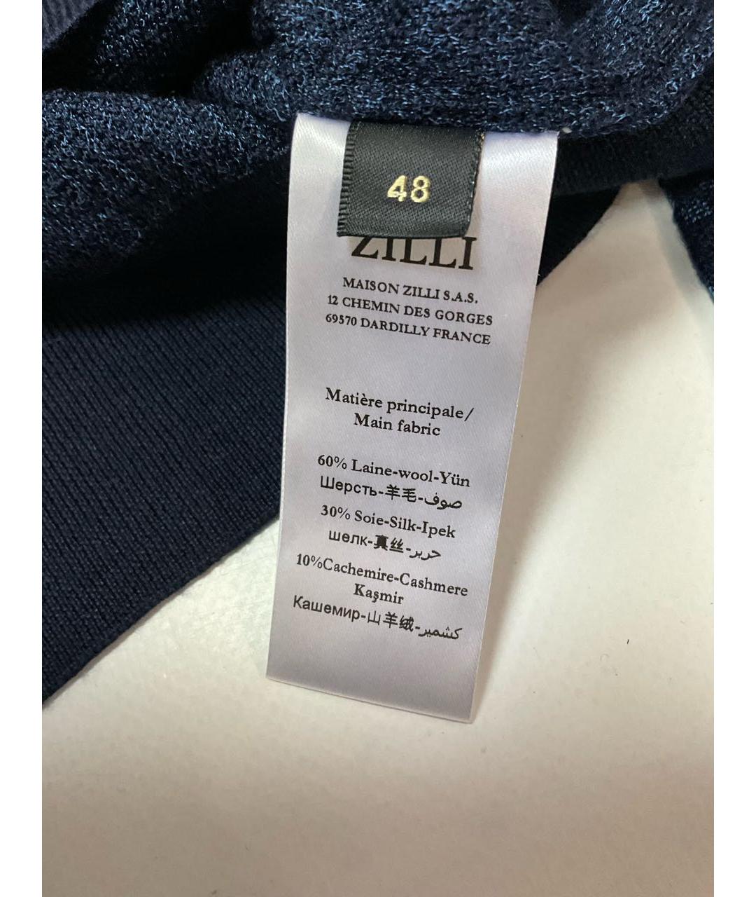 ZILLI Синее поло с длинным рукавом, фото 7