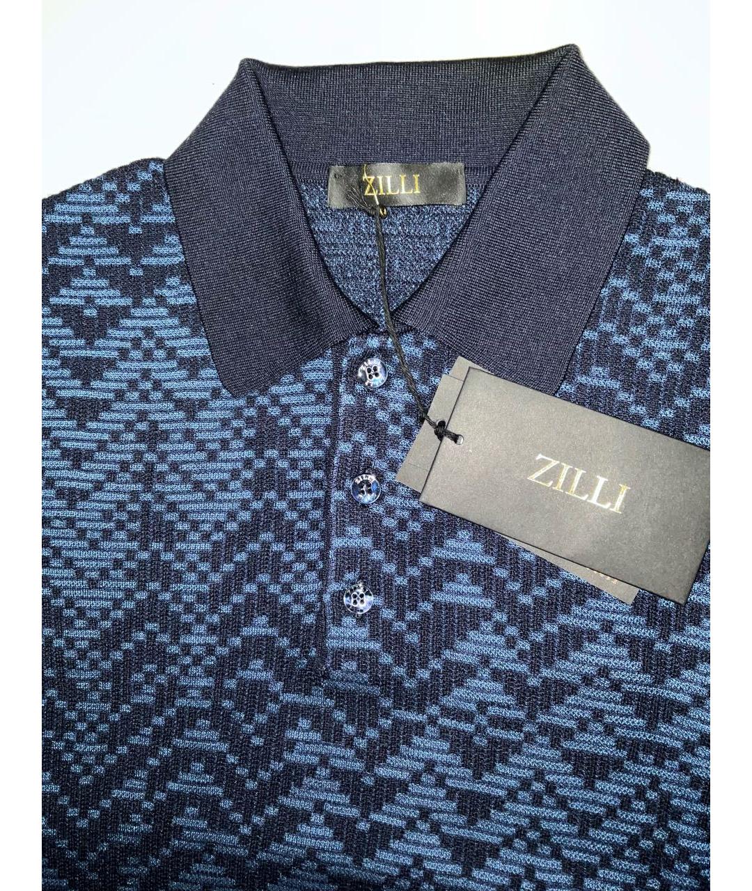 ZILLI Синее поло с длинным рукавом, фото 4