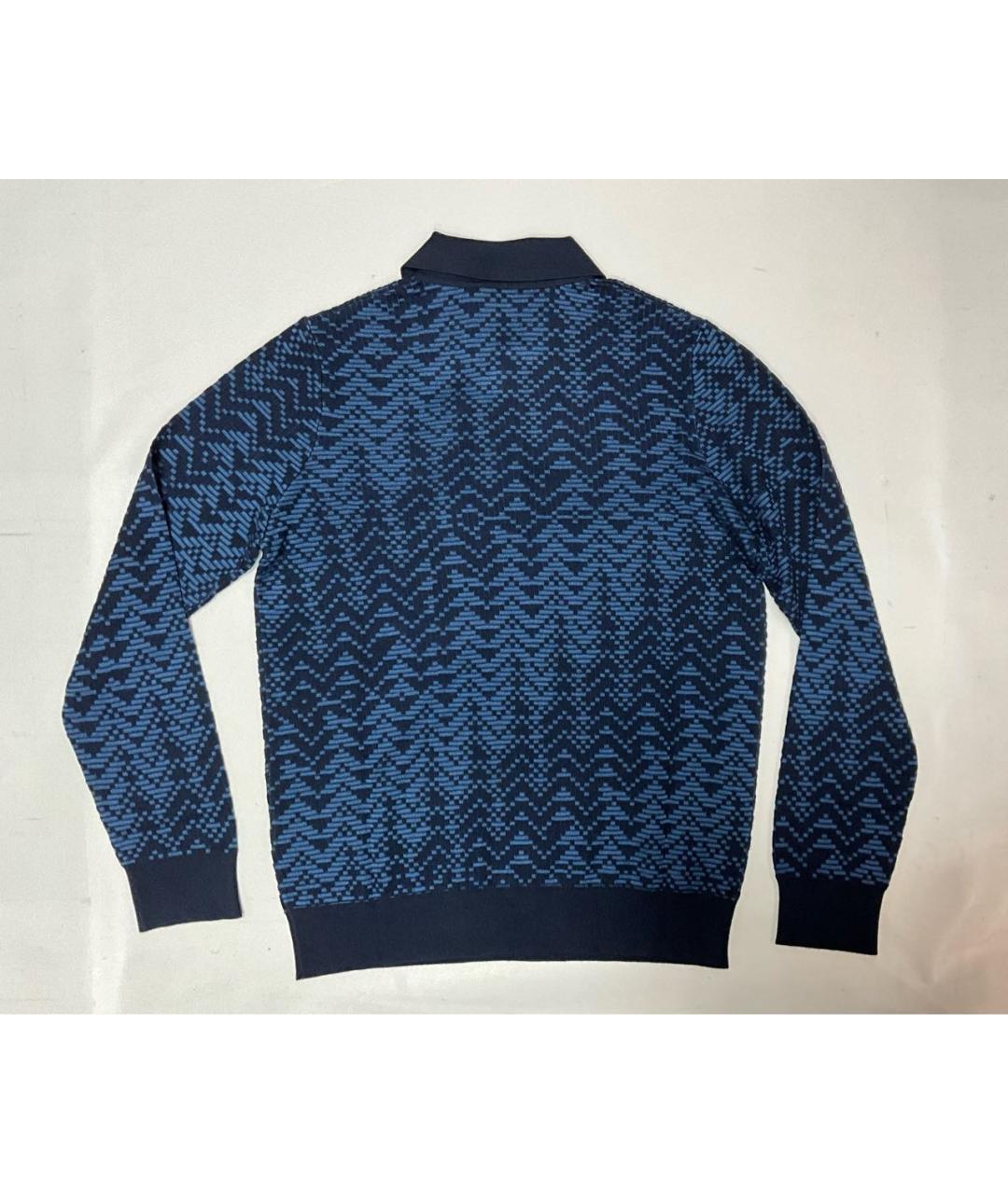 ZILLI Синее поло с длинным рукавом, фото 8