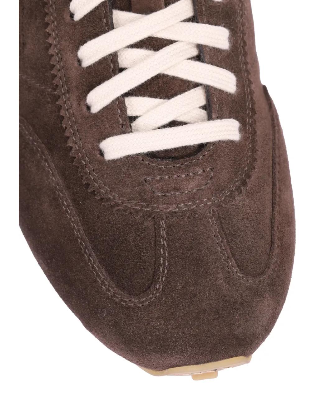 SANTONI Коричневые замшевые кроссовки, фото 5