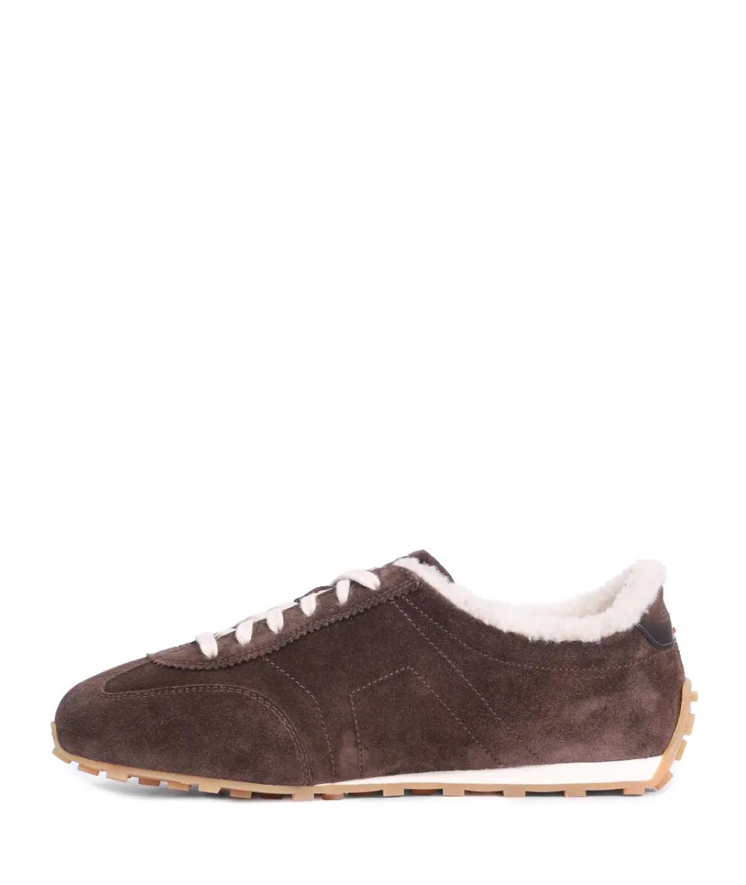 SANTONI Коричневые замшевые кроссовки, фото 3