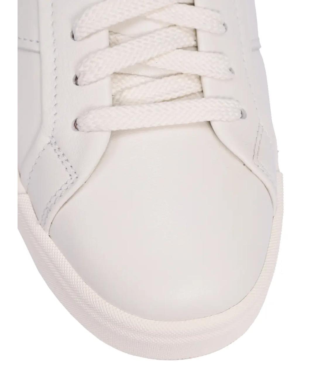 SANTONI Белые кожаные кеды, фото 5