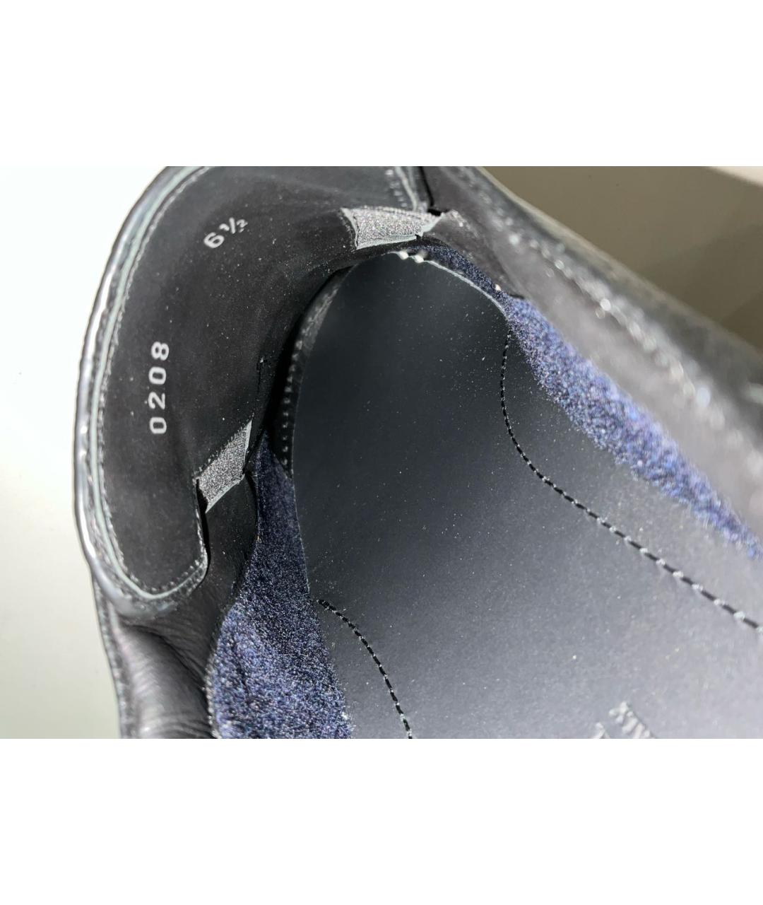 ZILLI Черные кожаные низкие кроссовки / кеды, фото 6