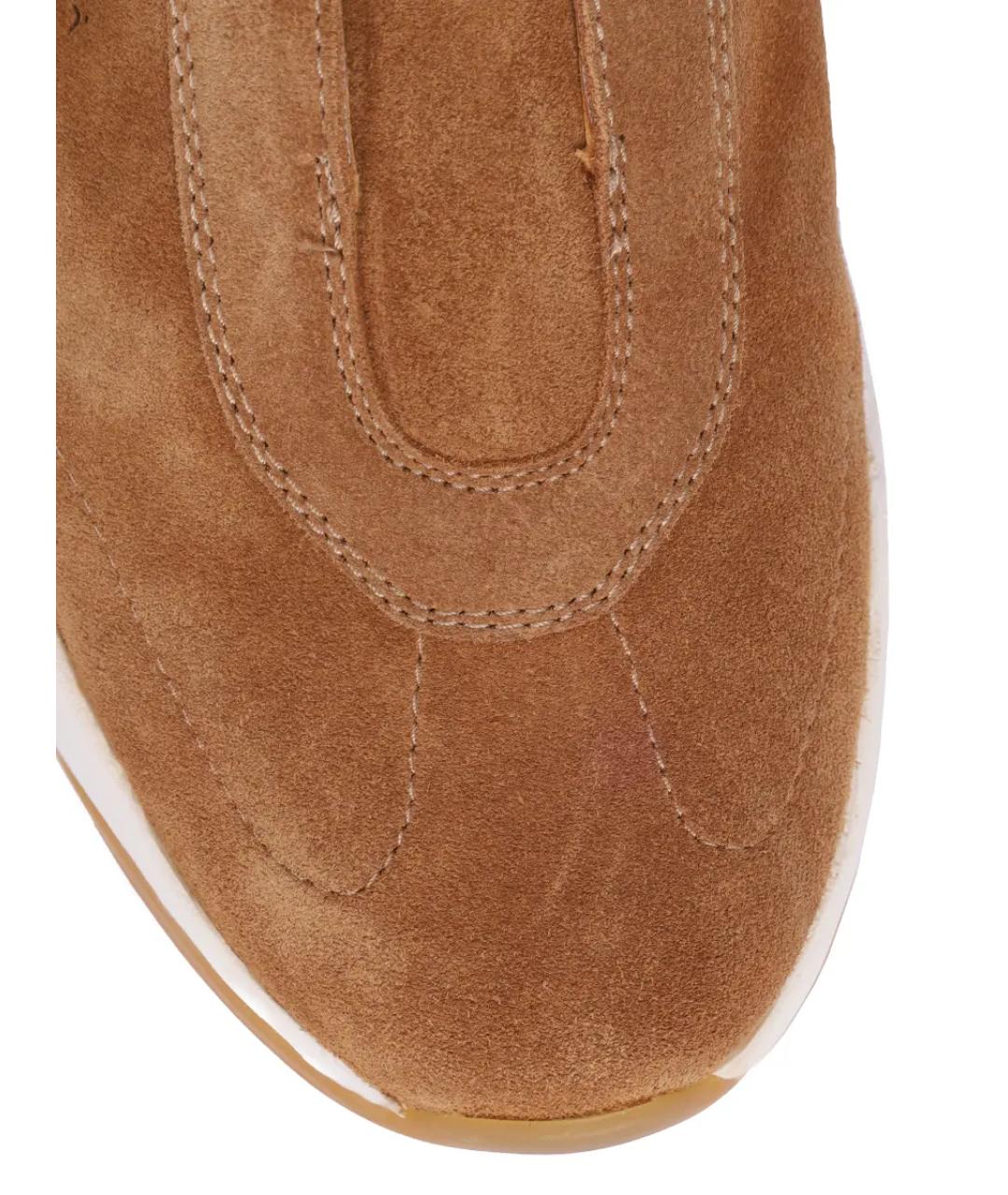 SANTONI Коричневые замшевые кроссовки, фото 5