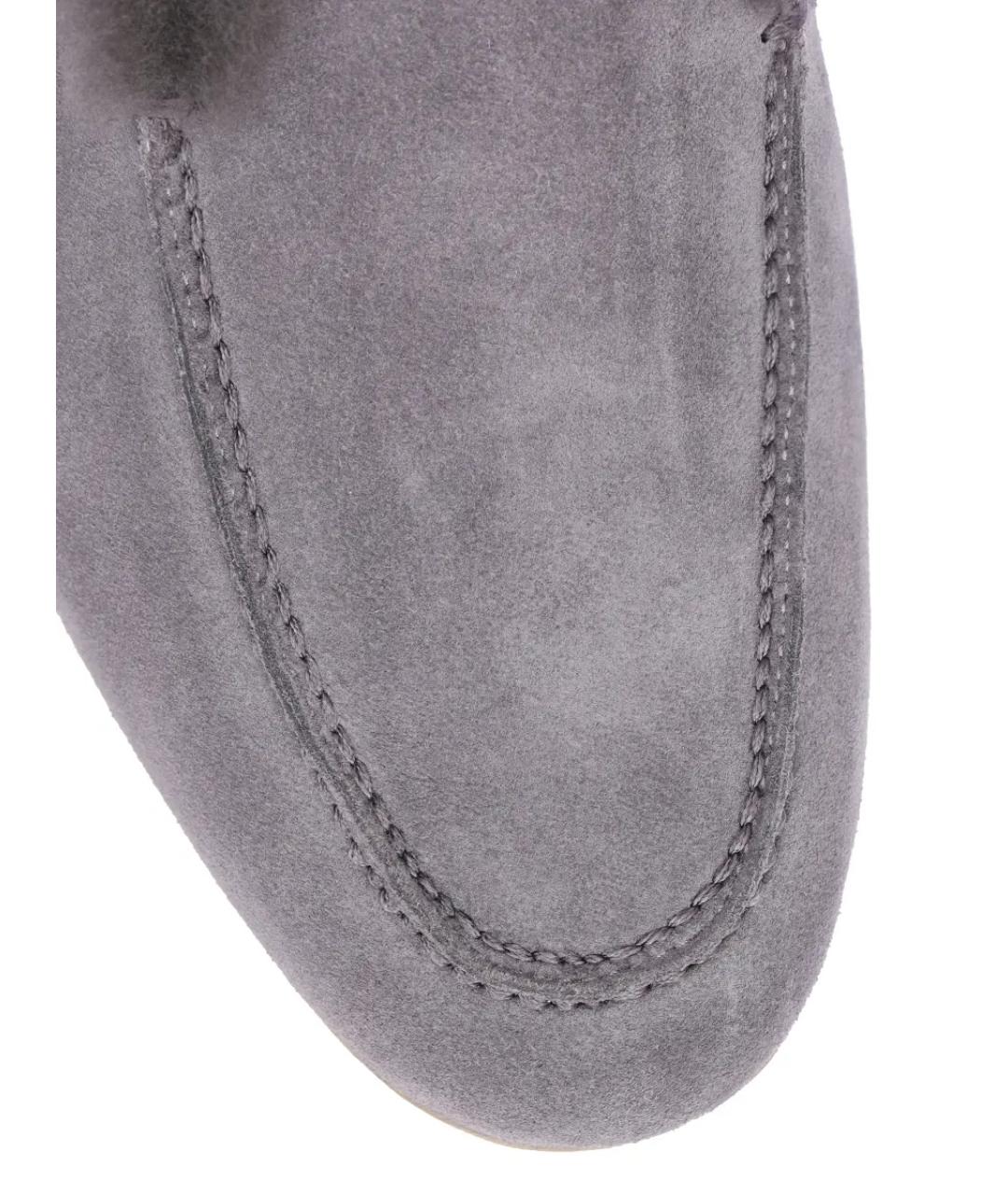 SANTONI Серые замшевые ботинки, фото 5
