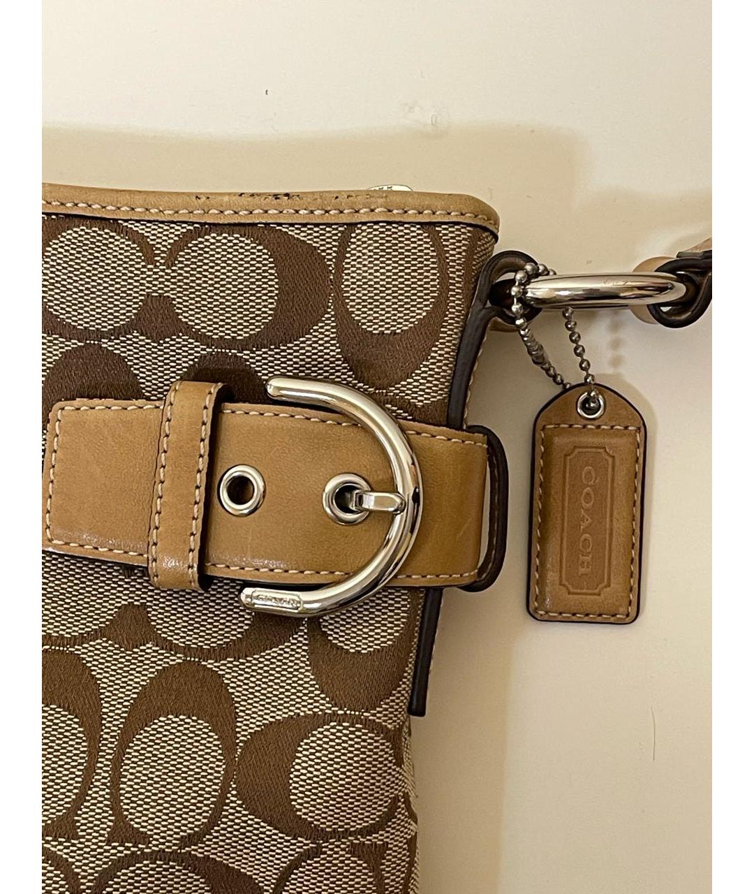 COACH Коричневая кожаная сумка тоут, фото 5