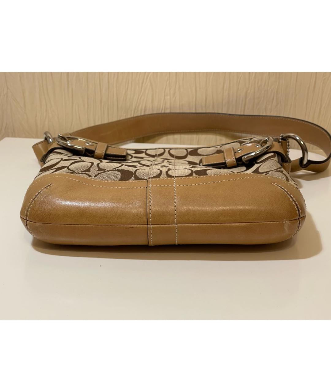 COACH Коричневая кожаная сумка тоут, фото 4