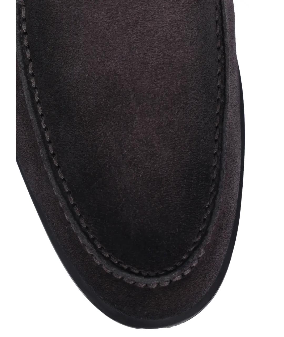SANTONI Серые замшевые низкие ботинки, фото 5