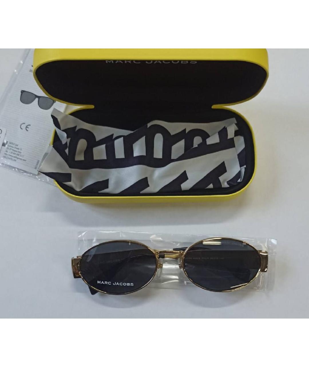 MARC JACOBS Золотые металлические солнцезащитные очки, фото 2
