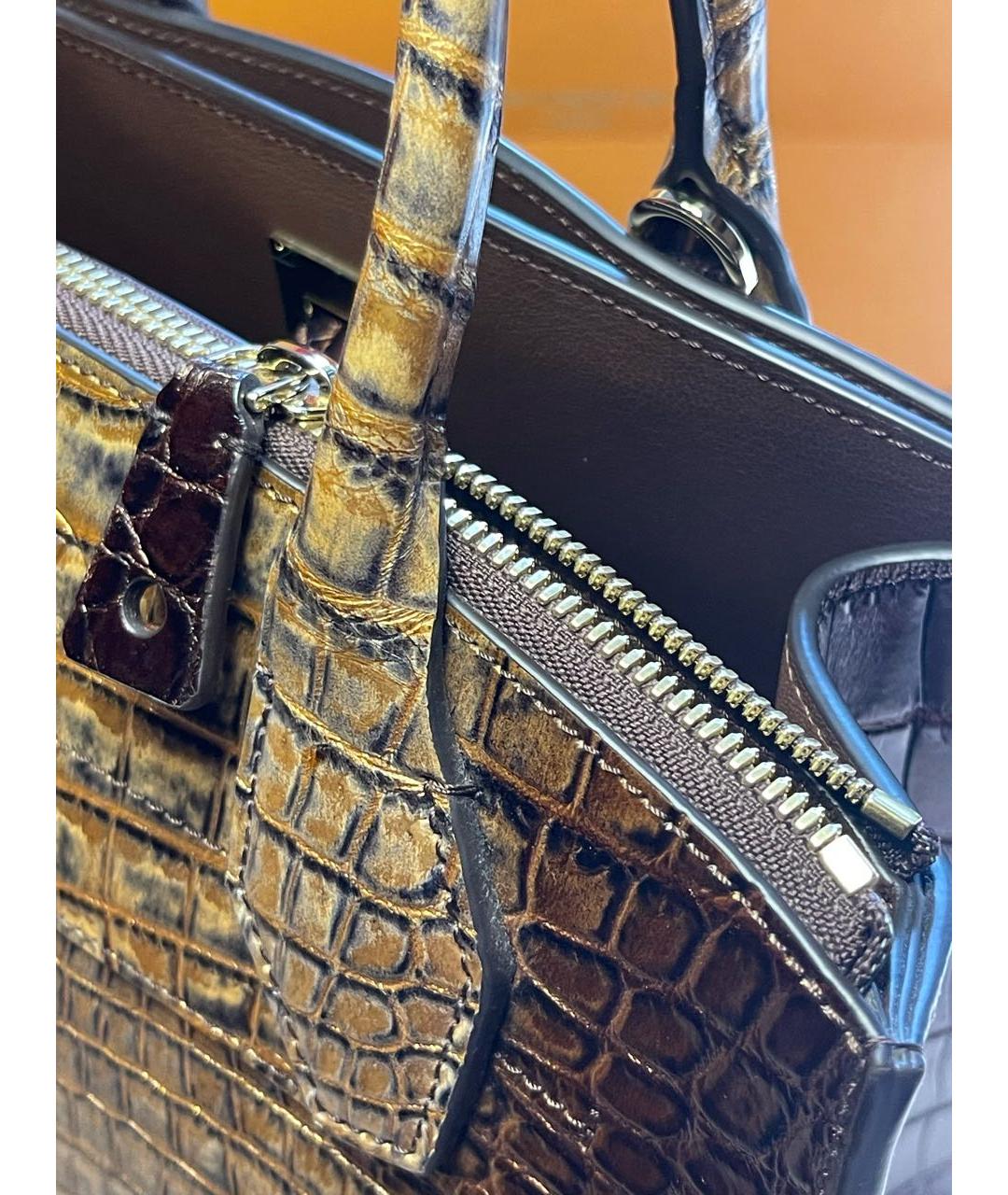 LOUIS VUITTON Коричневая сумка с короткими ручками из экзотической кожи, фото 4