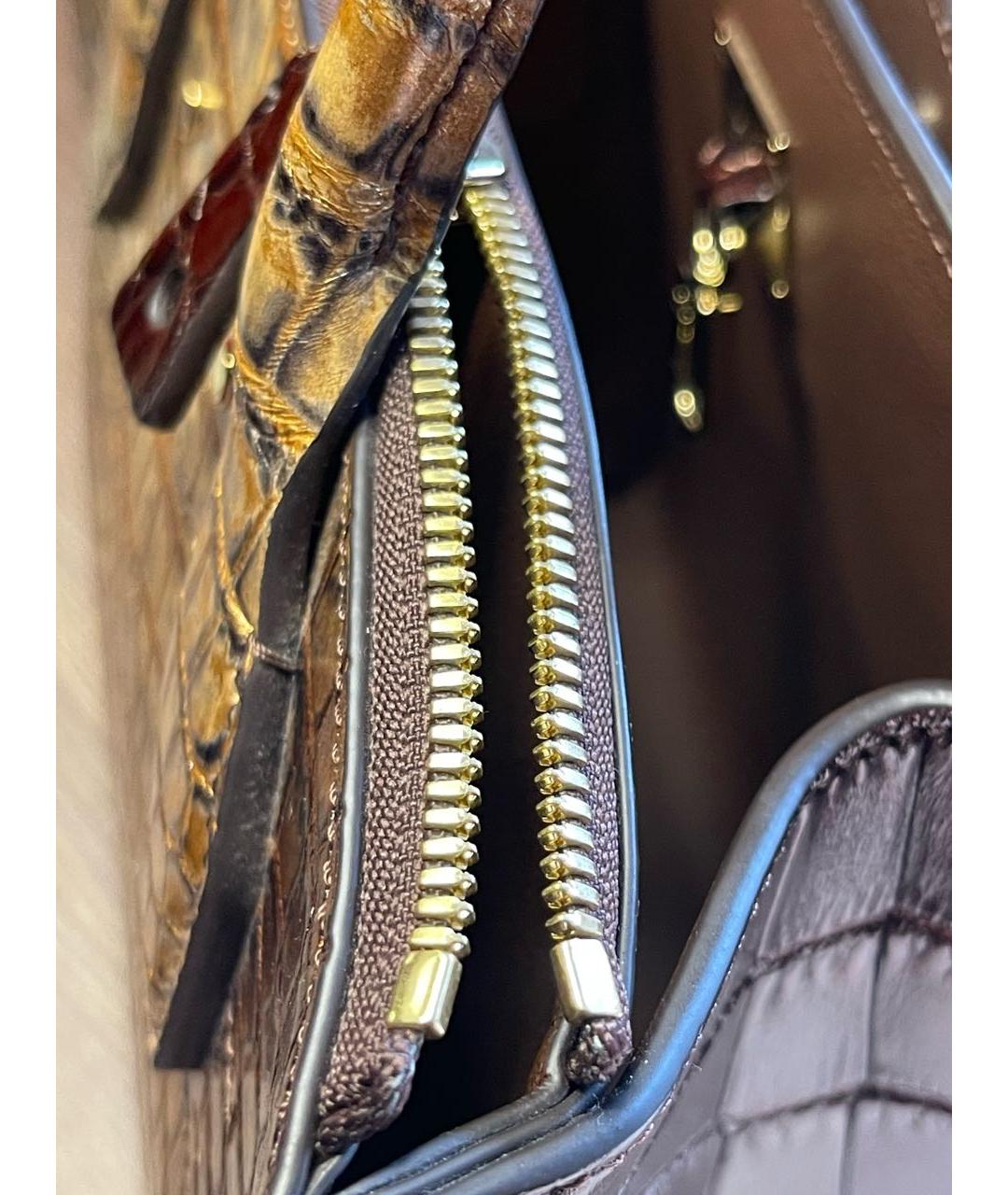 LOUIS VUITTON Коричневая сумка с короткими ручками из экзотической кожи, фото 6