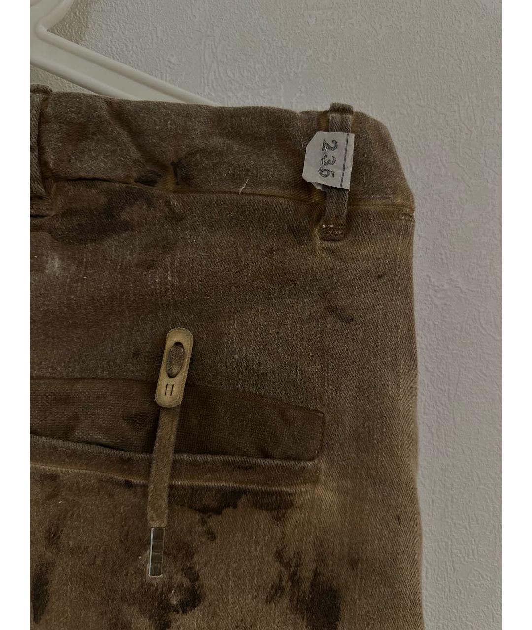 11 BY BORIS BIDJAN SABERI Коричневые хлопковые джинсы, фото 3