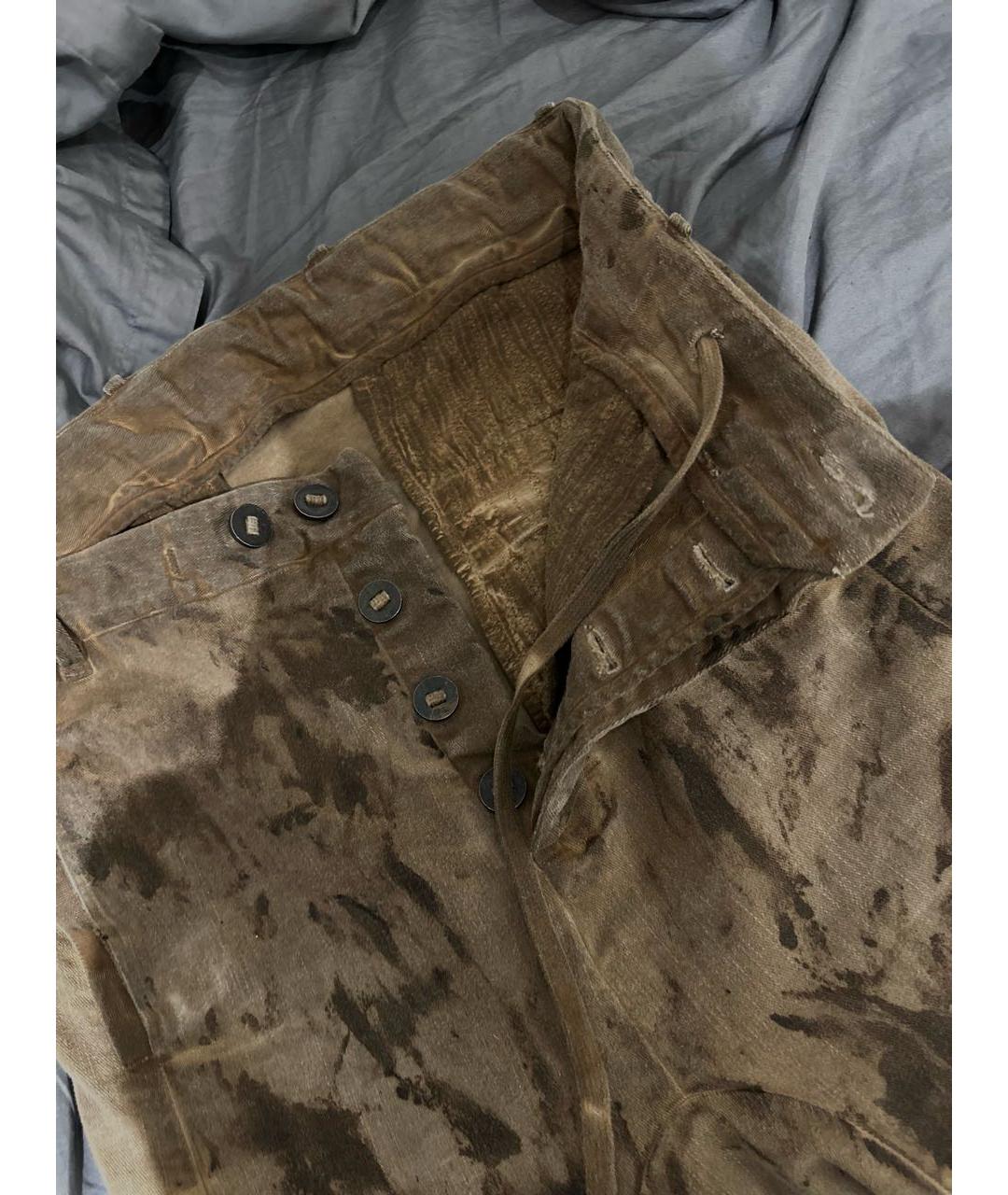 11 BY BORIS BIDJAN SABERI Коричневые хлопковые джинсы, фото 4