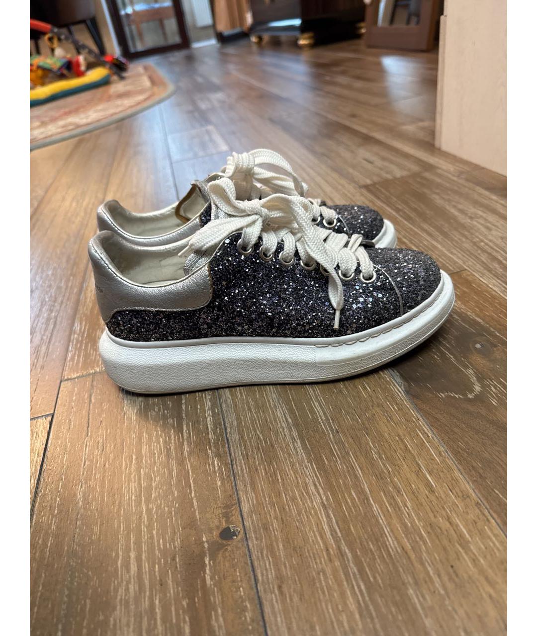 ALEXANDER MCQUEEN Синие кожаные кеды, фото 7