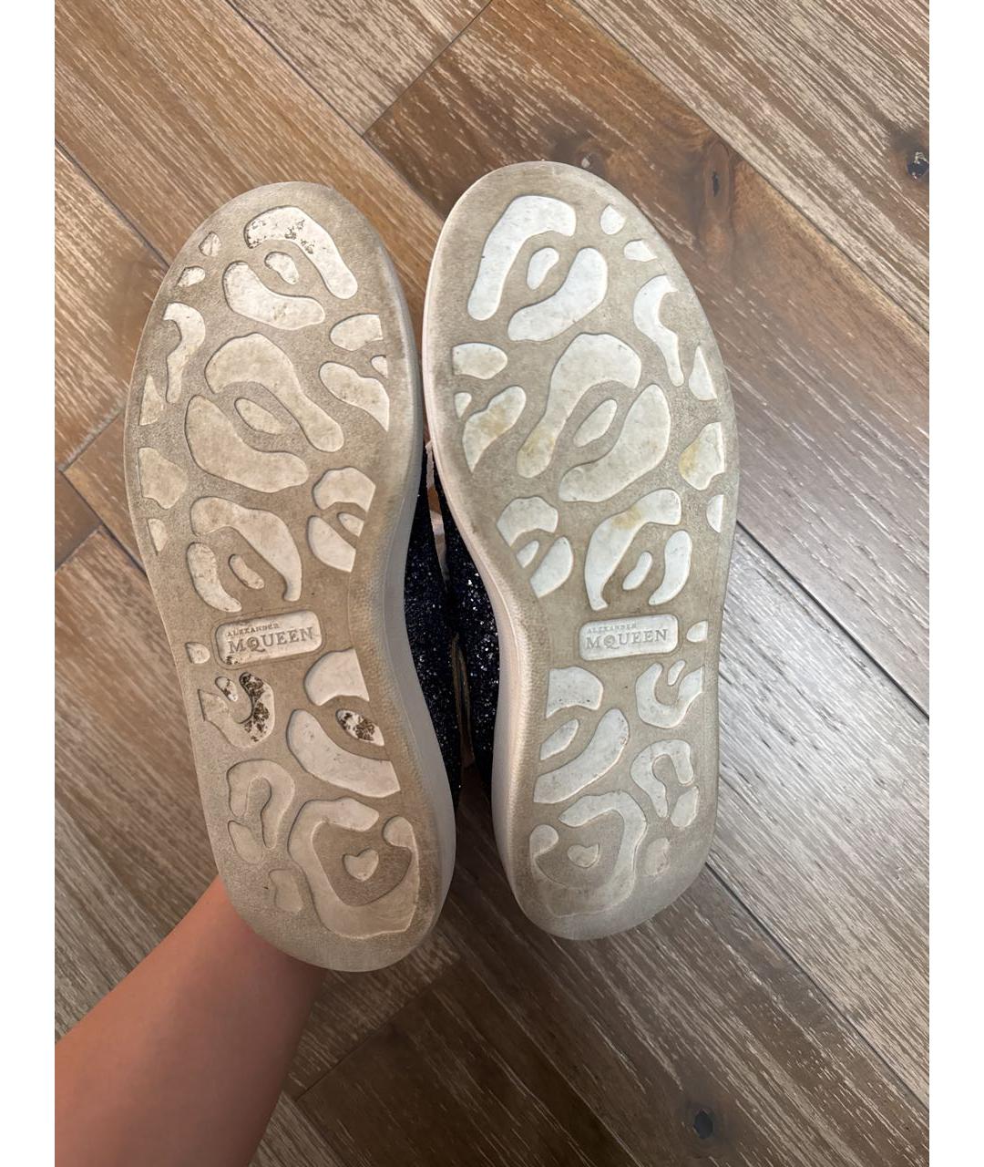 ALEXANDER MCQUEEN Синие кожаные кеды, фото 5