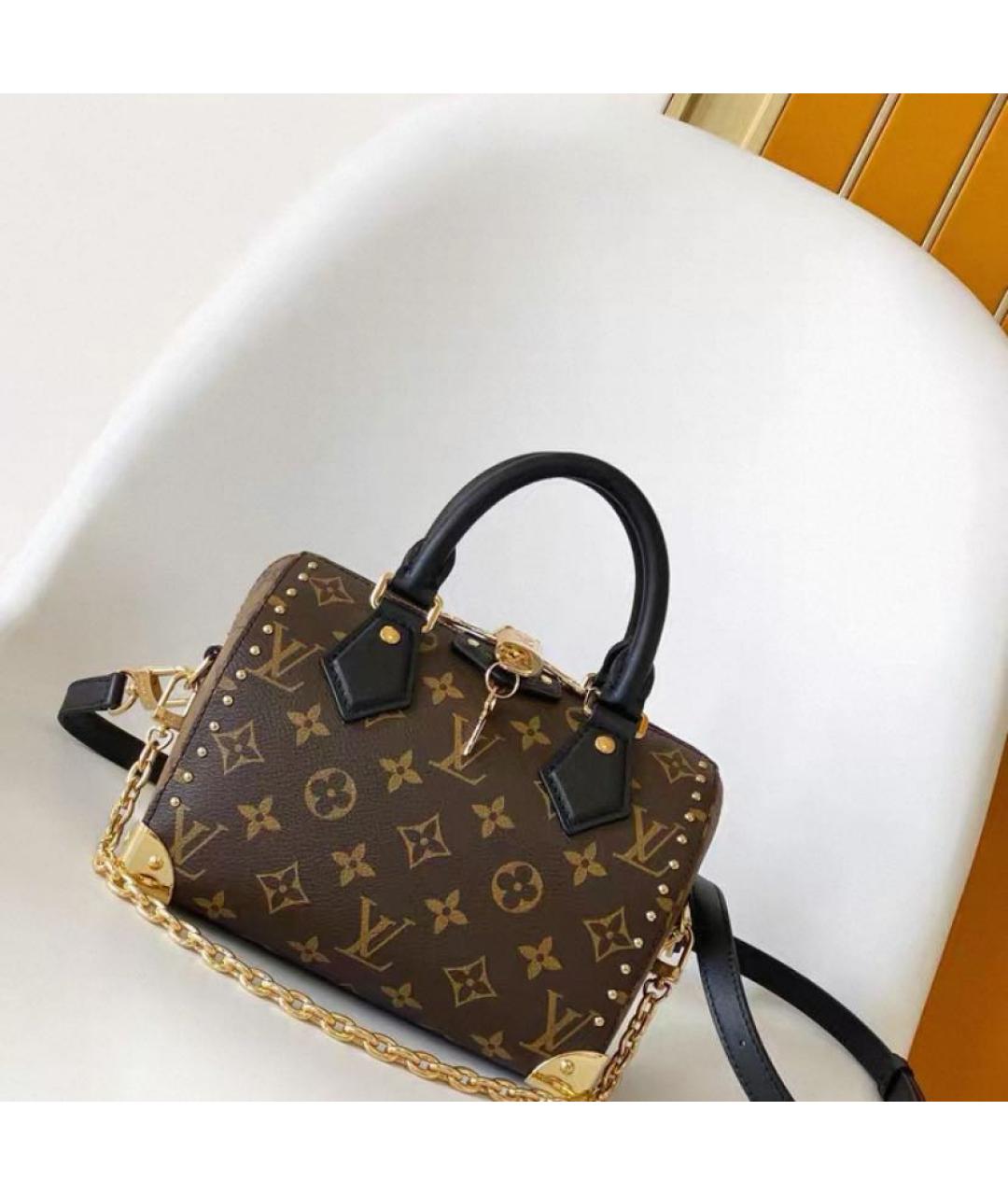 LOUIS VUITTON Коричневая кожаная сумка с короткими ручками, фото 2