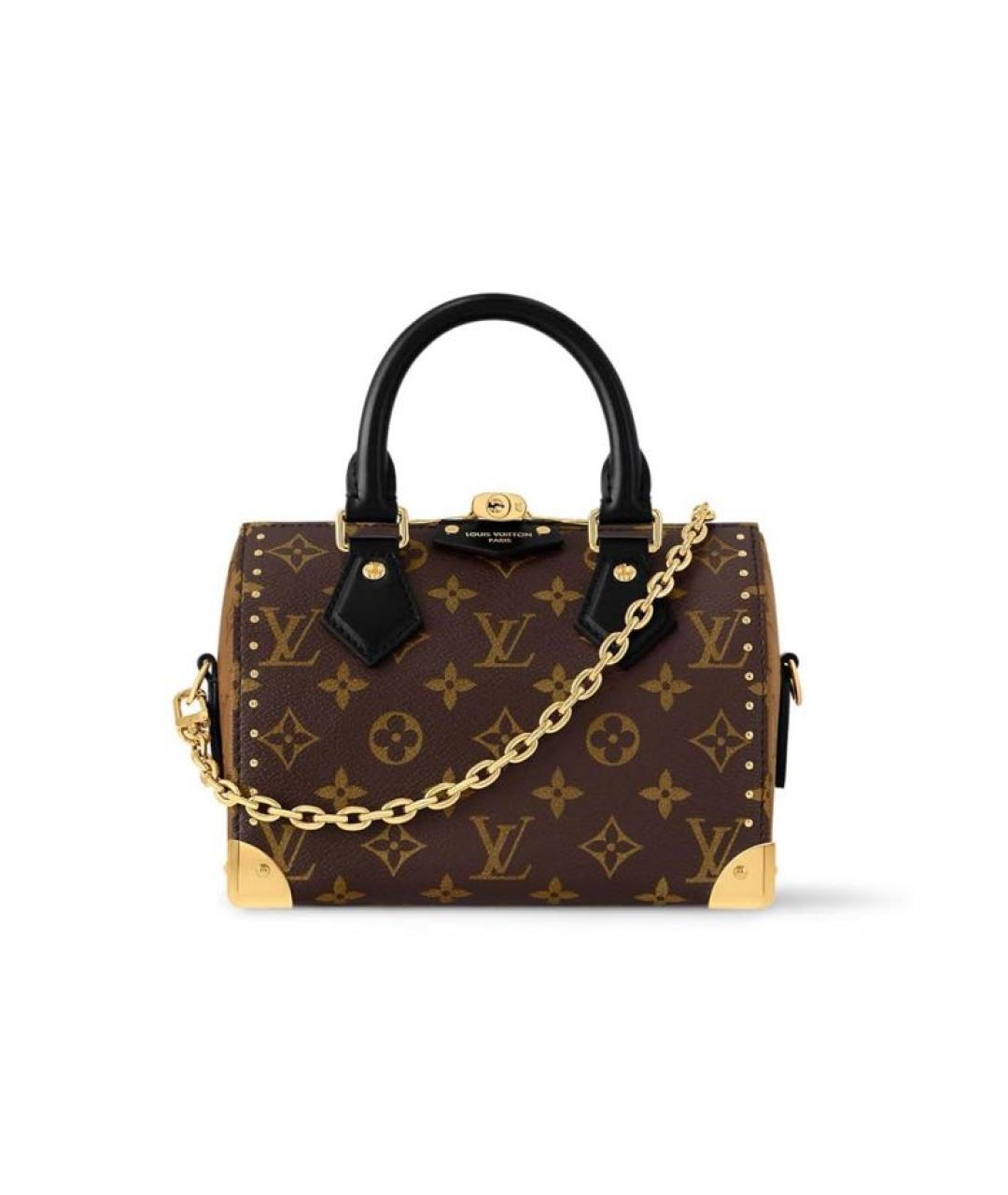 LOUIS VUITTON Коричневая кожаная сумка с короткими ручками, фото 1