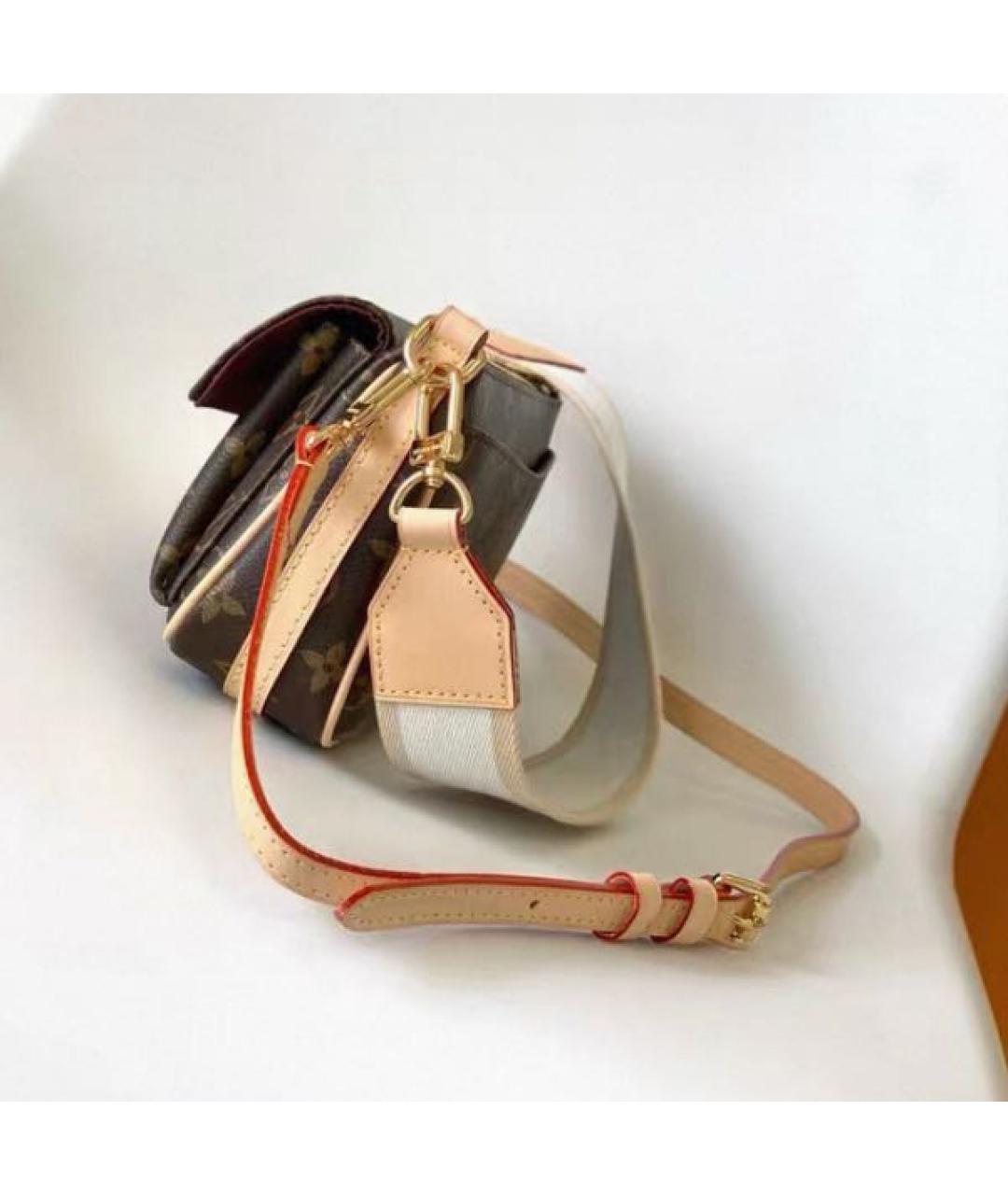 LOUIS VUITTON Коричневая кожаная сумка через плечо, фото 3