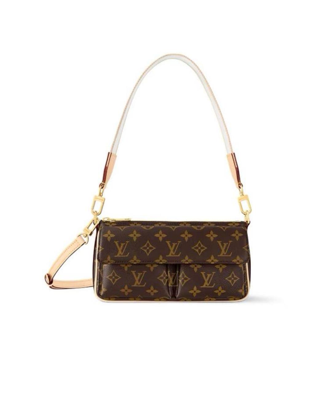 LOUIS VUITTON Коричневая кожаная сумка через плечо, фото 1