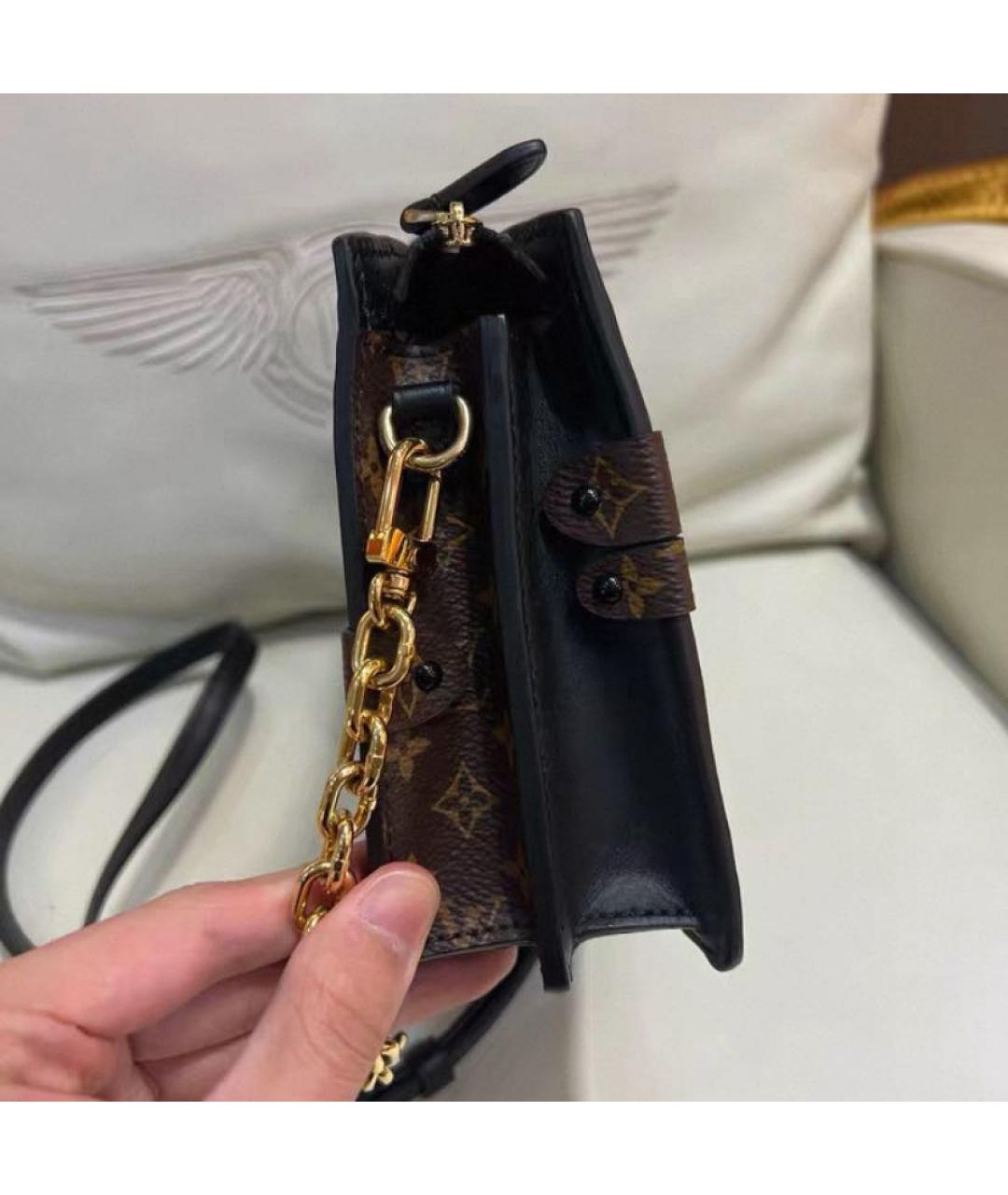 LOUIS VUITTON Коричневая кожаная сумка через плечо, фото 4