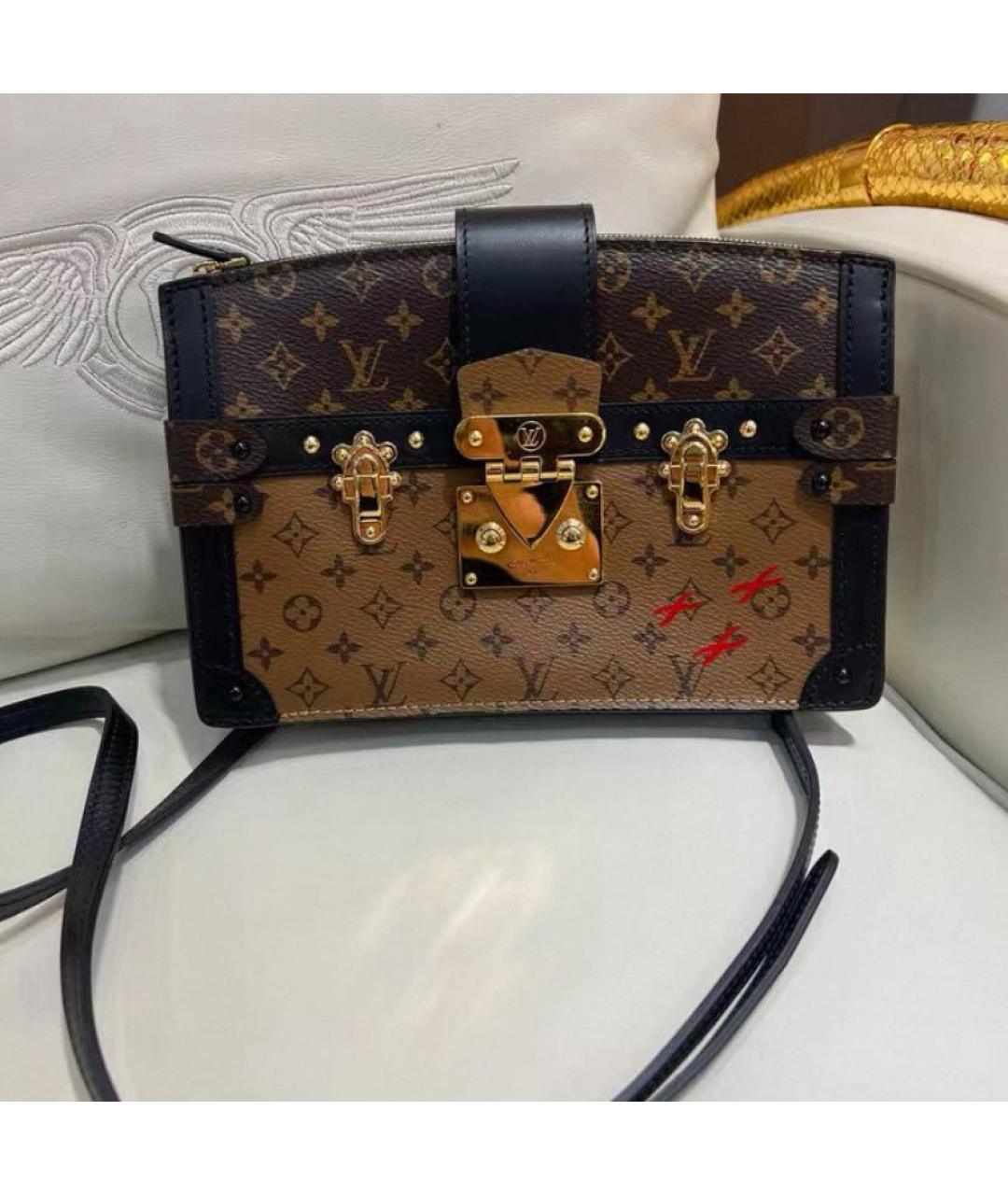 LOUIS VUITTON Коричневая кожаная сумка через плечо, фото 2
