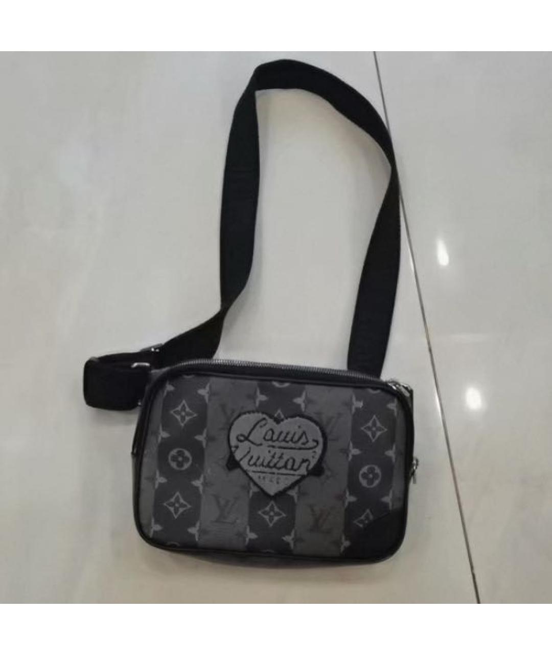 LOUIS VUITTON Черная кожаная поясная сумка, фото 2