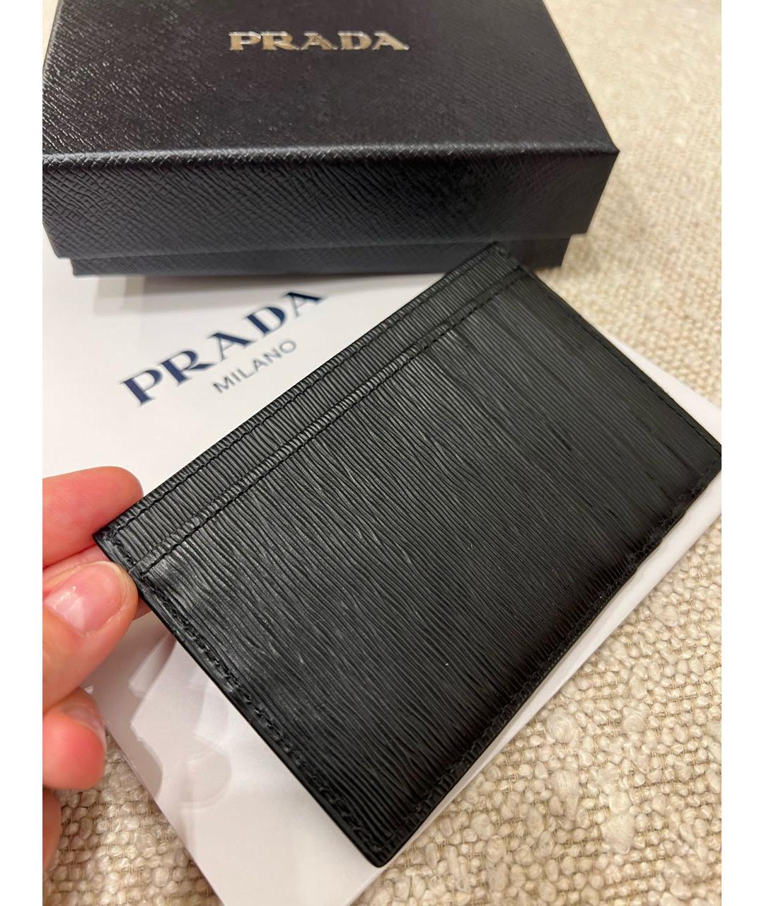 PRADA Черный кожаный кардхолдер, фото 3