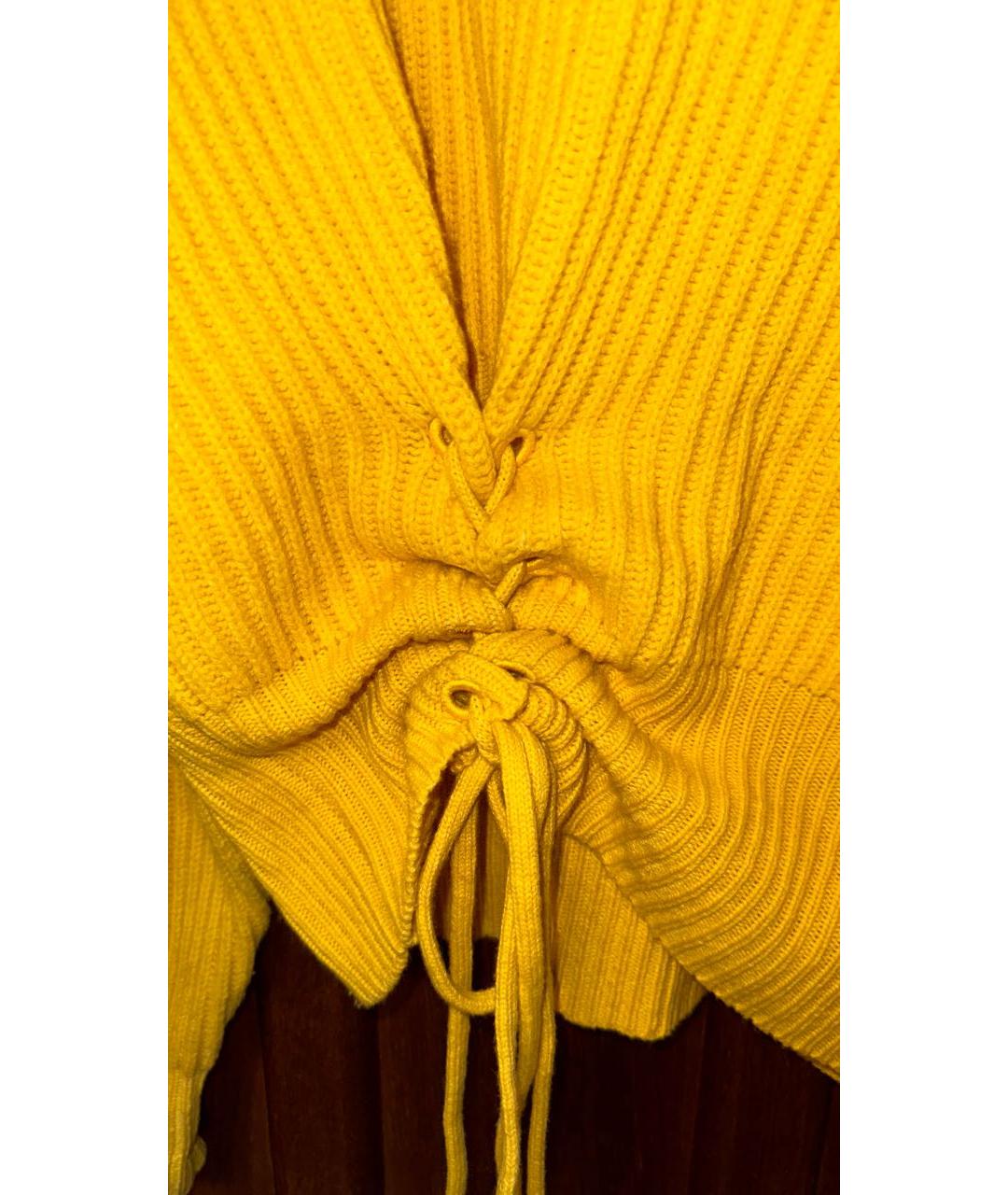 MONCLER Желтый шерстяной джемпер / свитер, фото 5