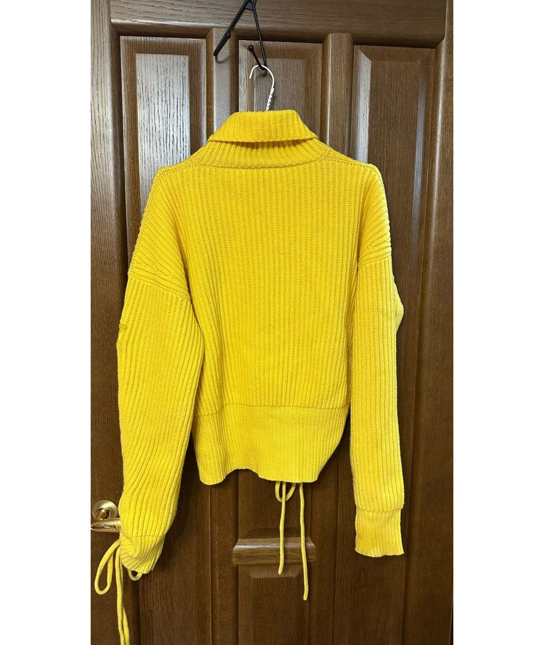 MONCLER Желтый шерстяной джемпер / свитер, фото 2