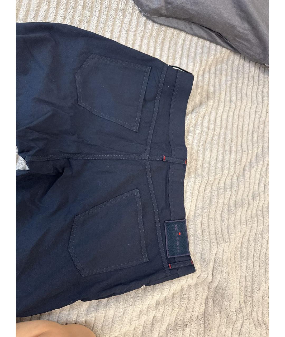 KITON Темно-синие шерстяные повседневные брюки, фото 2