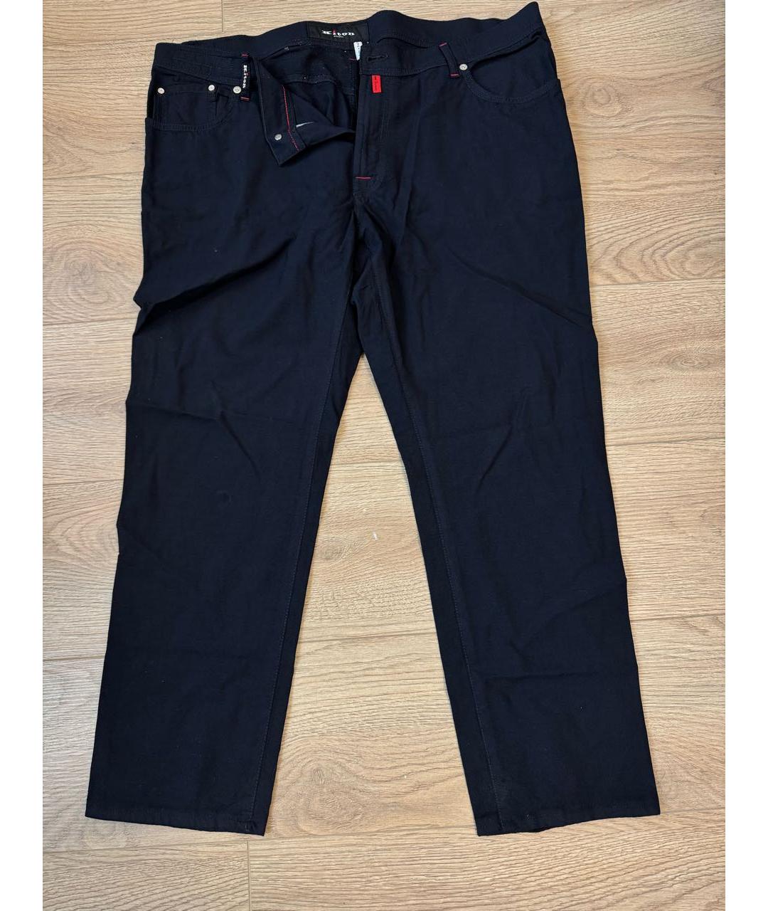 KITON Темно-синие шерстяные повседневные брюки, фото 6