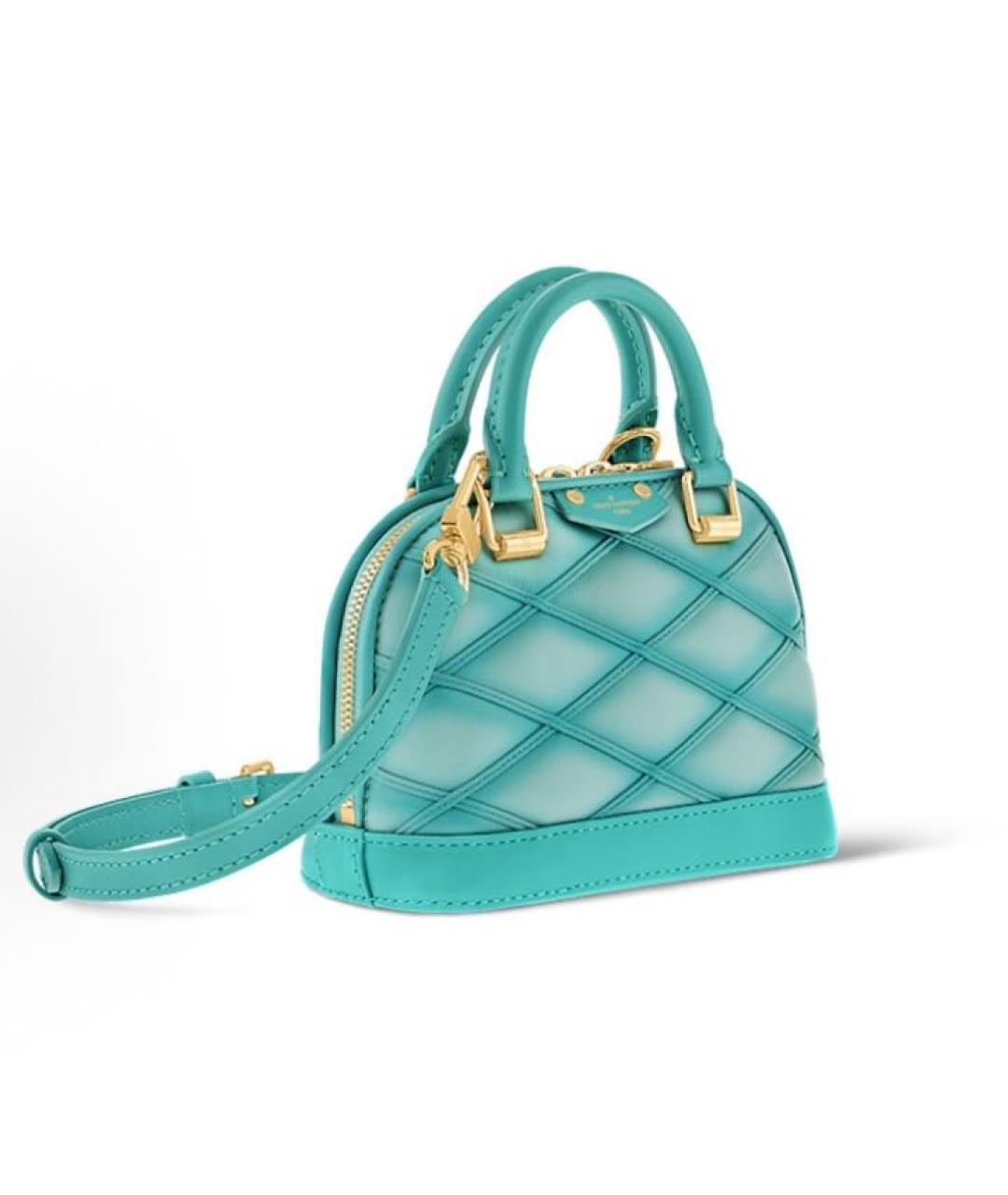 LOUIS VUITTON Бирюзовая кожаная сумка с короткими ручками, фото 2