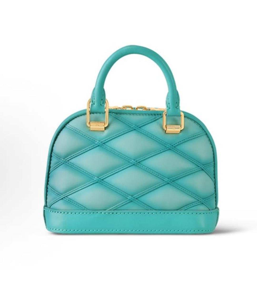 LOUIS VUITTON Бирюзовая кожаная сумка с короткими ручками, фото 3