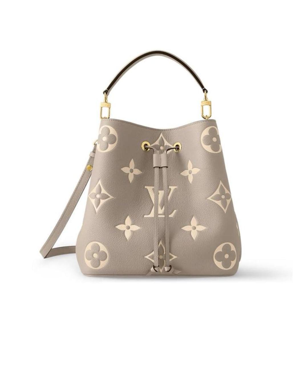 LOUIS VUITTON Бежевая кожаная сумка с короткими ручками, фото 1