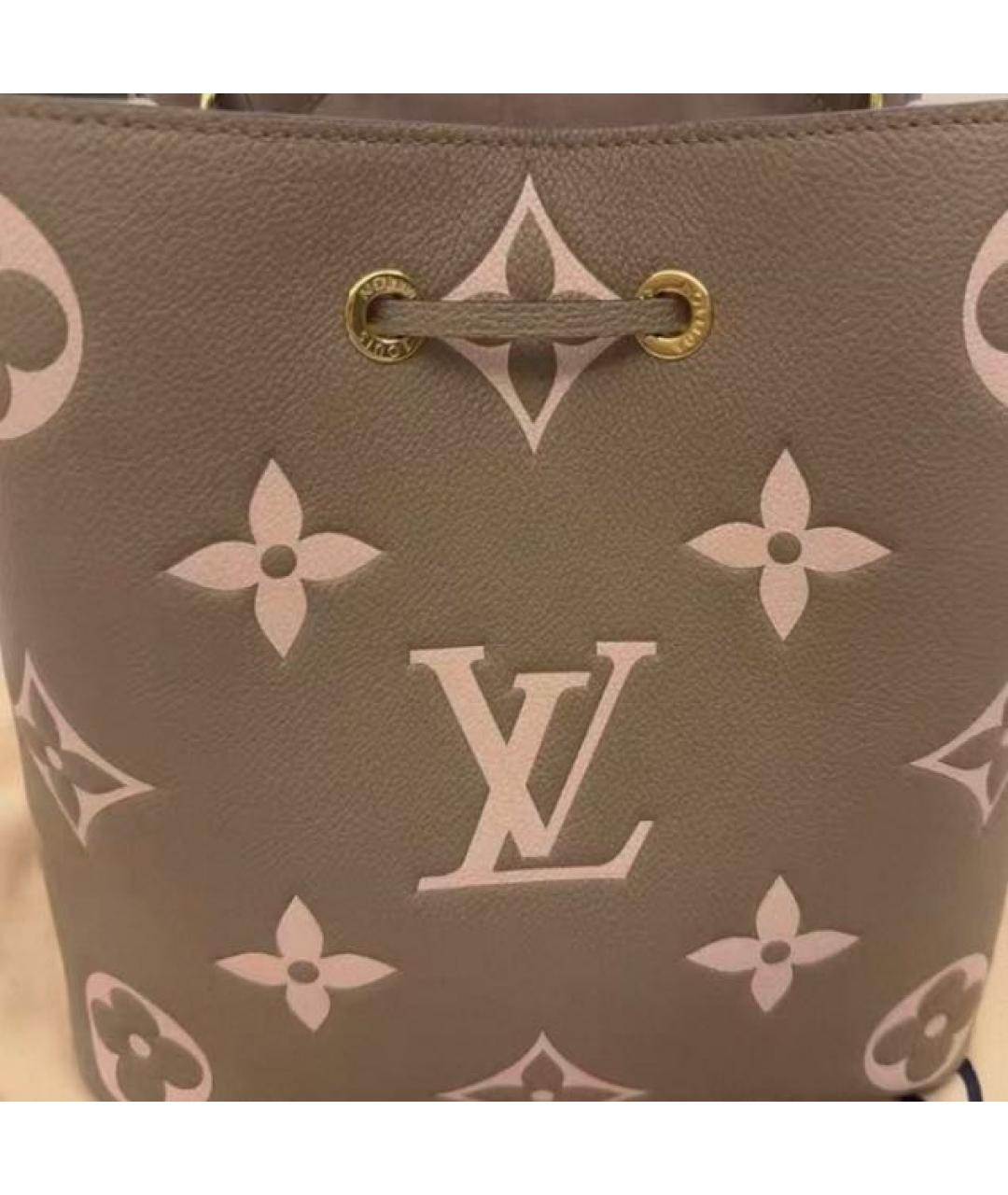LOUIS VUITTON Бежевая кожаная сумка с короткими ручками, фото 2
