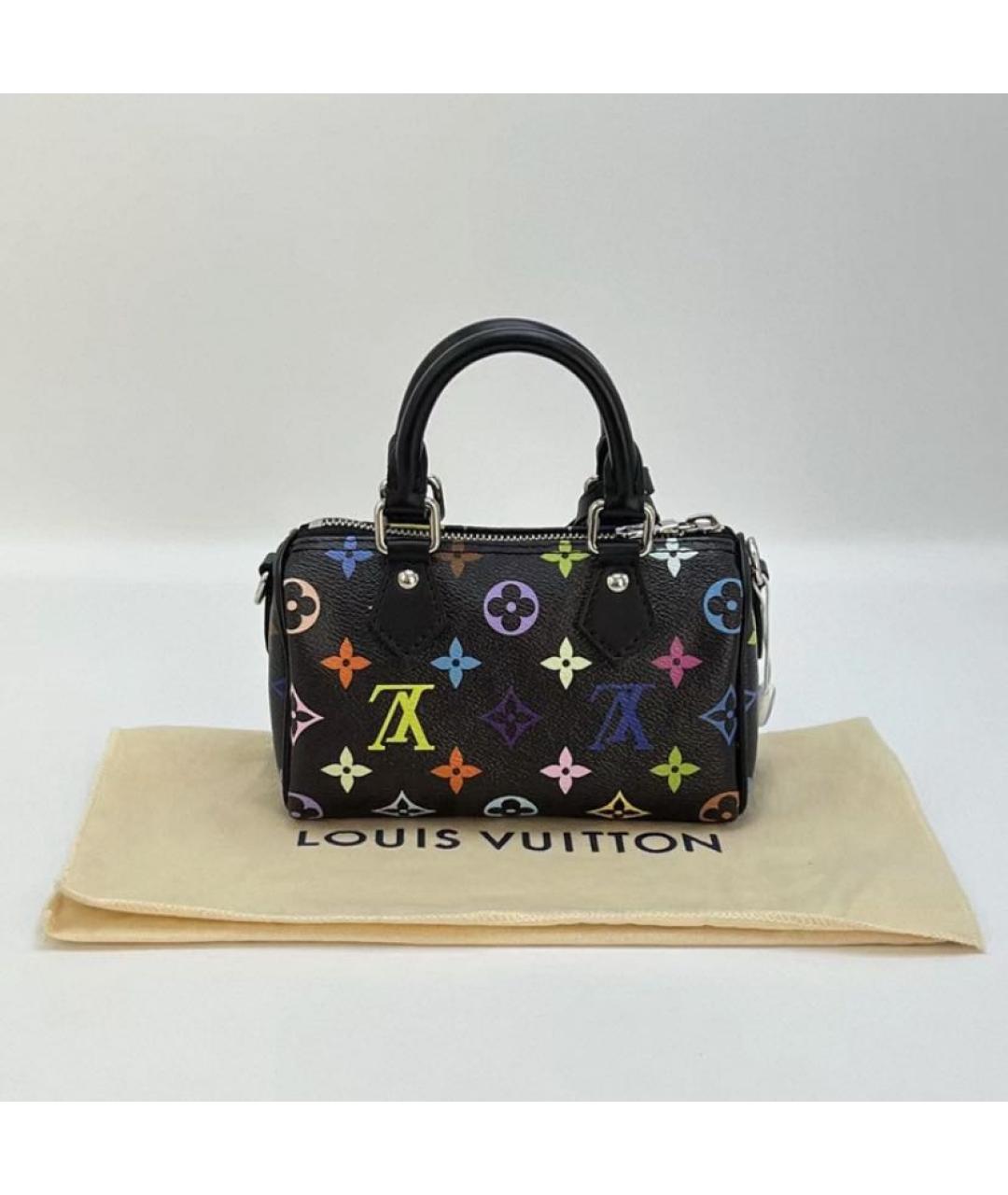 LOUIS VUITTON Черная кожаная сумка с короткими ручками, фото 2