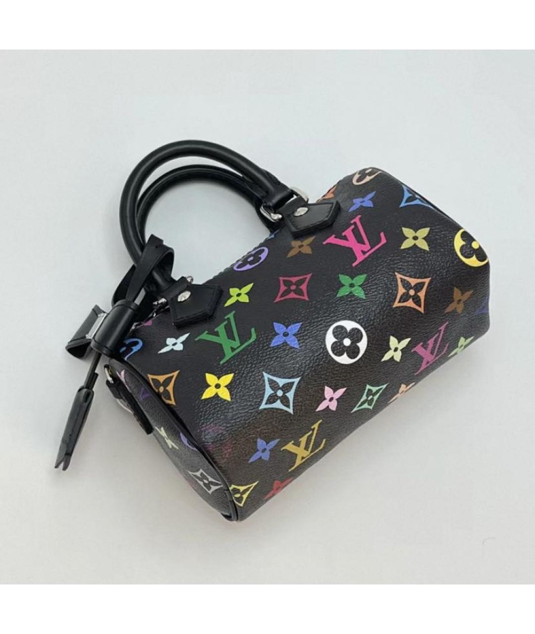 LOUIS VUITTON Черная кожаная сумка с короткими ручками, фото 3