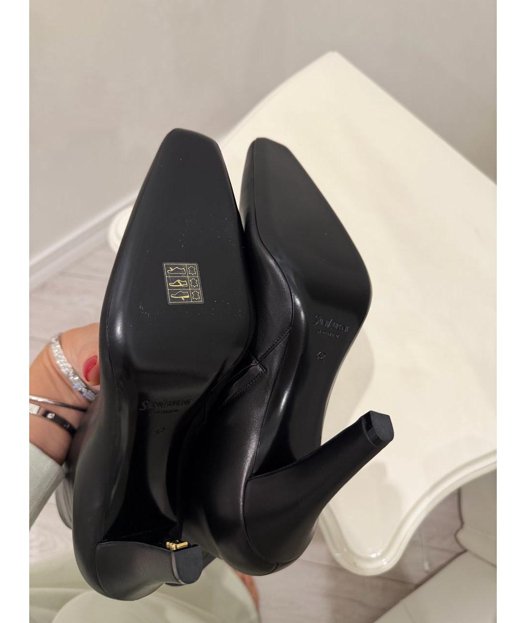 SAINT LAURENT Черные кожаные ботинки, фото 5