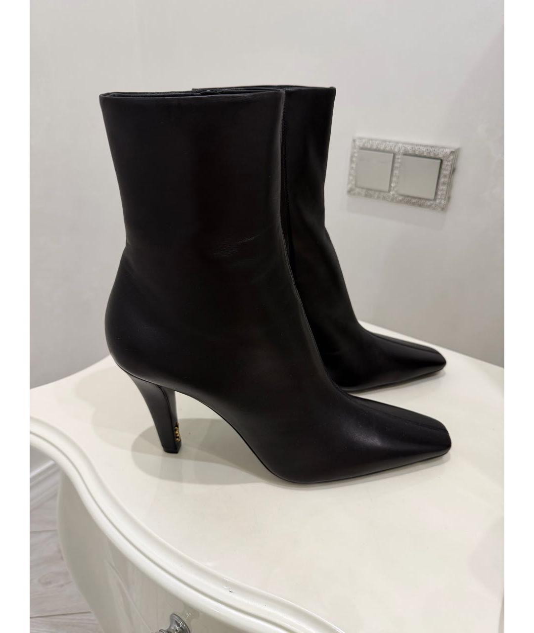 SAINT LAURENT Черные кожаные ботинки, фото 6