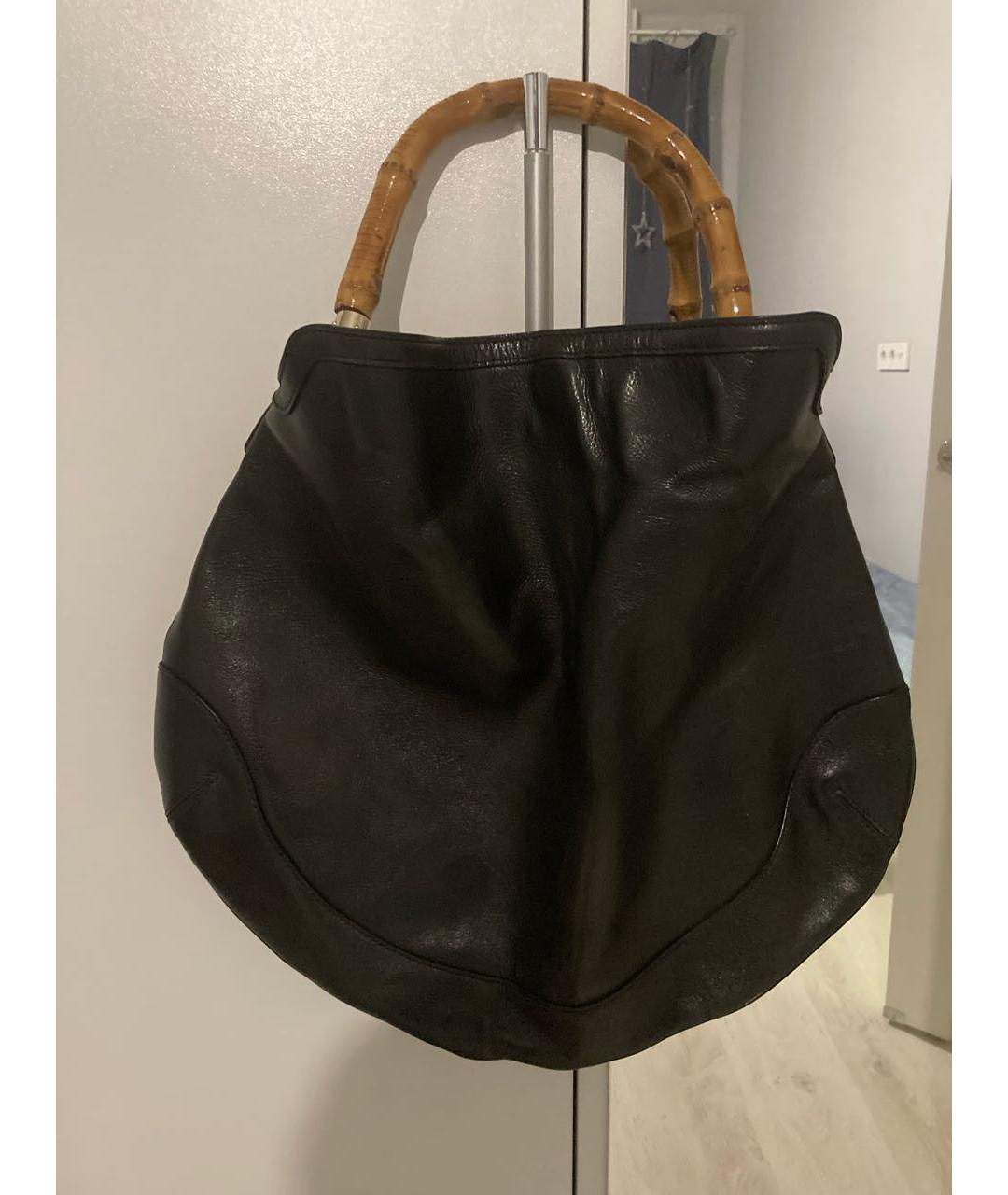 GUCCI Черная кожаная сумка с короткими ручками, фото 9