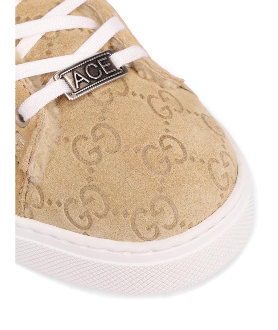 GUCCI Бежевые низкие кроссовки / кеды, фото 5