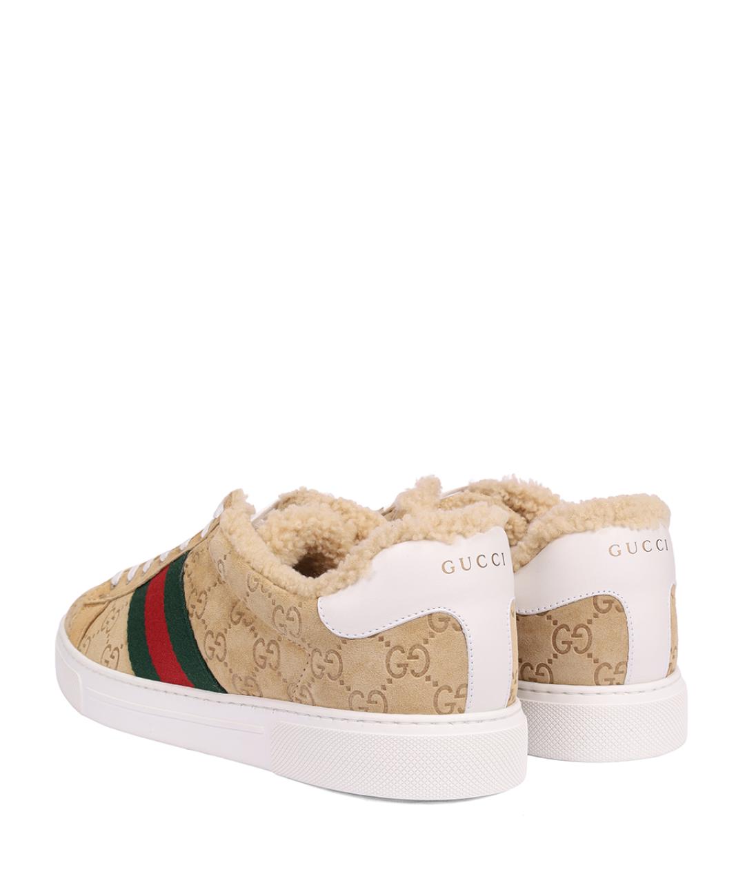 GUCCI Бежевые низкие кроссовки / кеды, фото 4