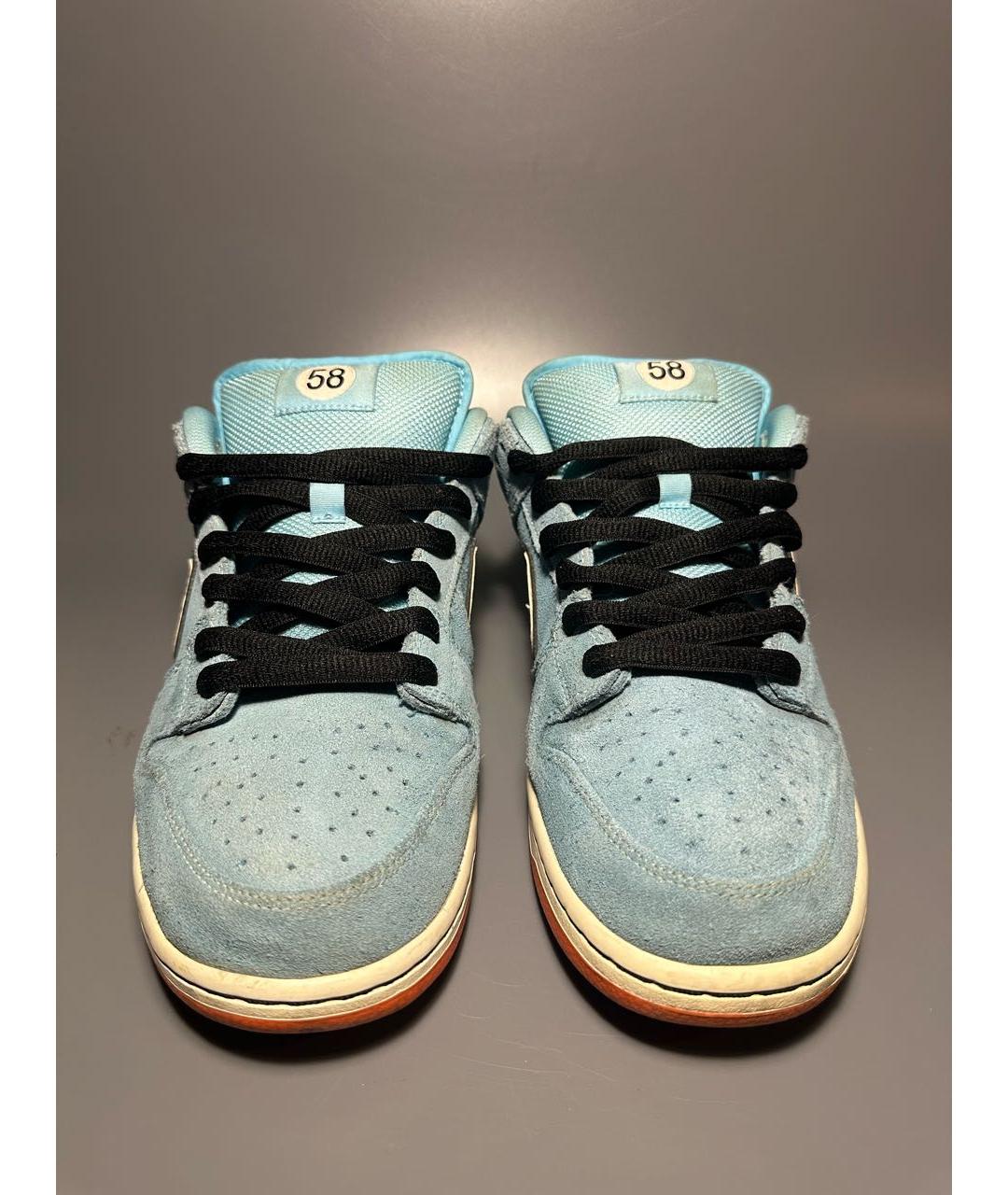 NIKE Голубые замшевые низкие кроссовки / кеды, фото 2