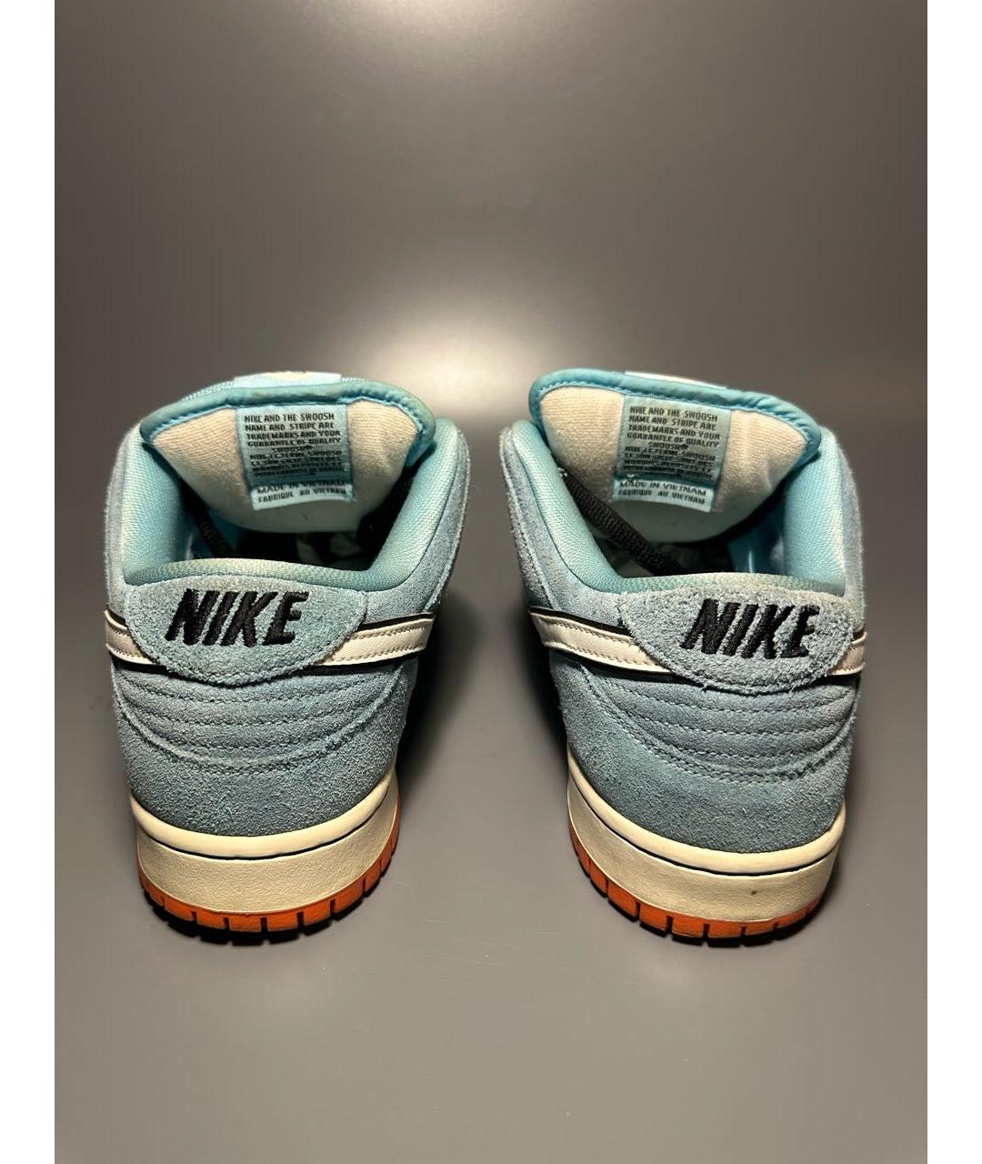 NIKE Голубые замшевые низкие кроссовки / кеды, фото 4