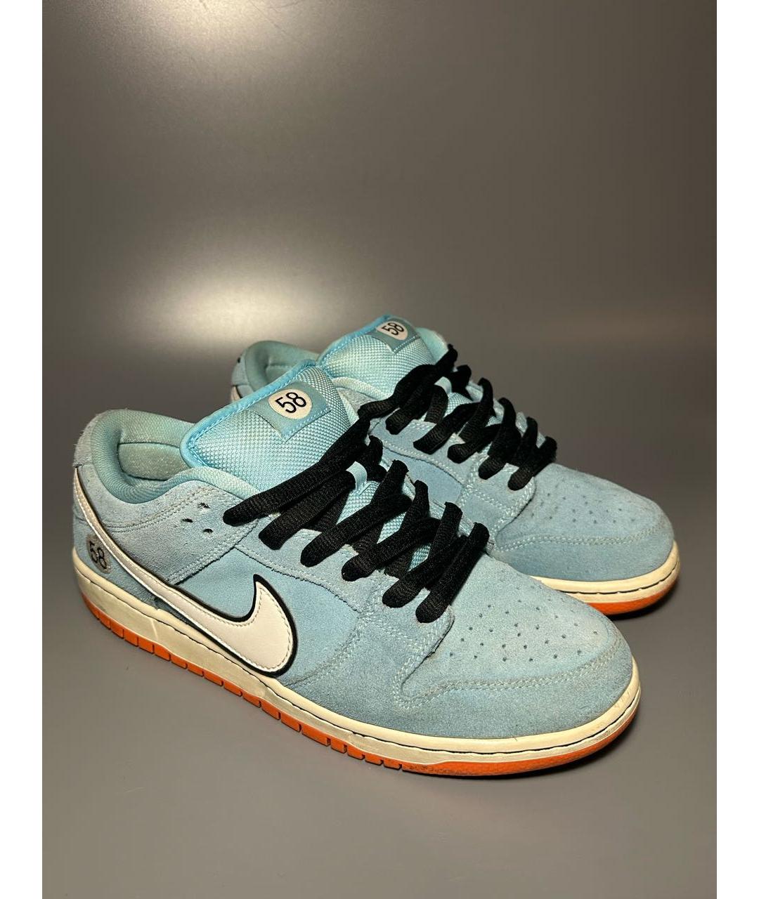 NIKE Голубые замшевые низкие кроссовки / кеды, фото 6