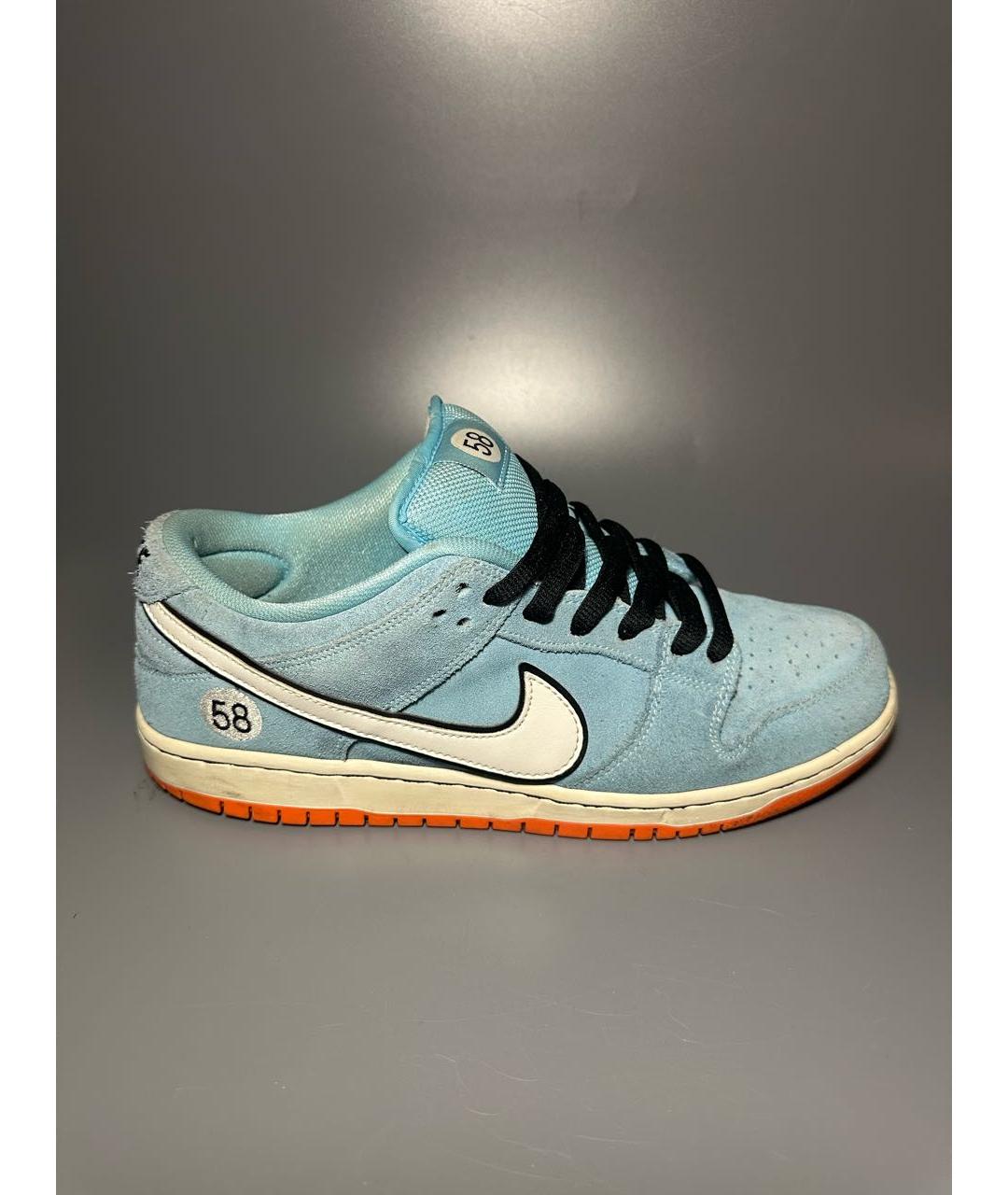 NIKE Голубые замшевые низкие кроссовки / кеды, фото 9