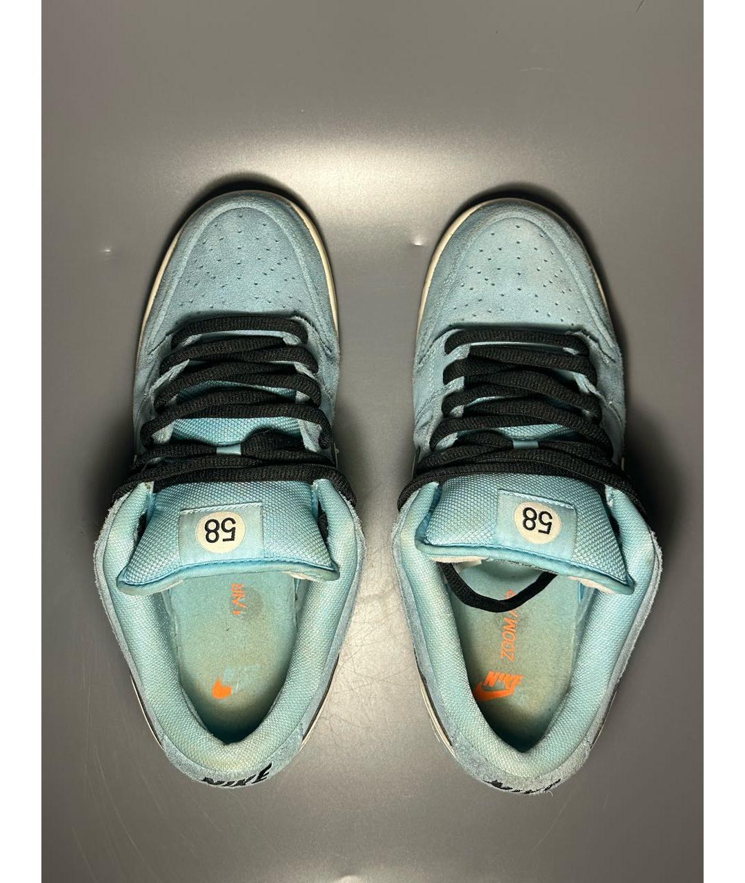 NIKE Голубые замшевые низкие кроссовки / кеды, фото 3