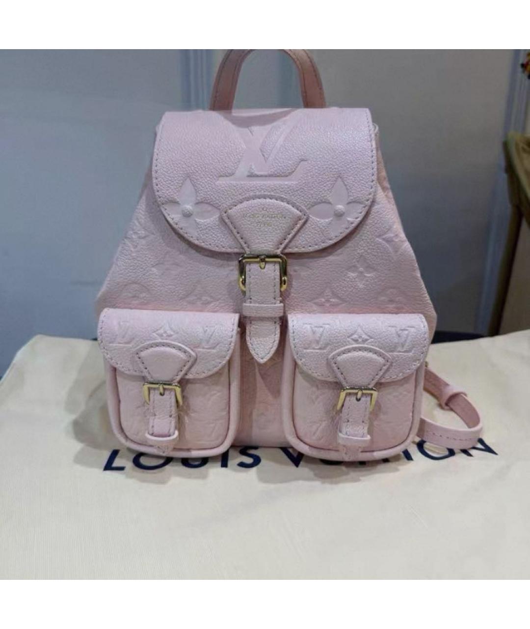LOUIS VUITTON Розовый кожаный рюкзак, фото 2