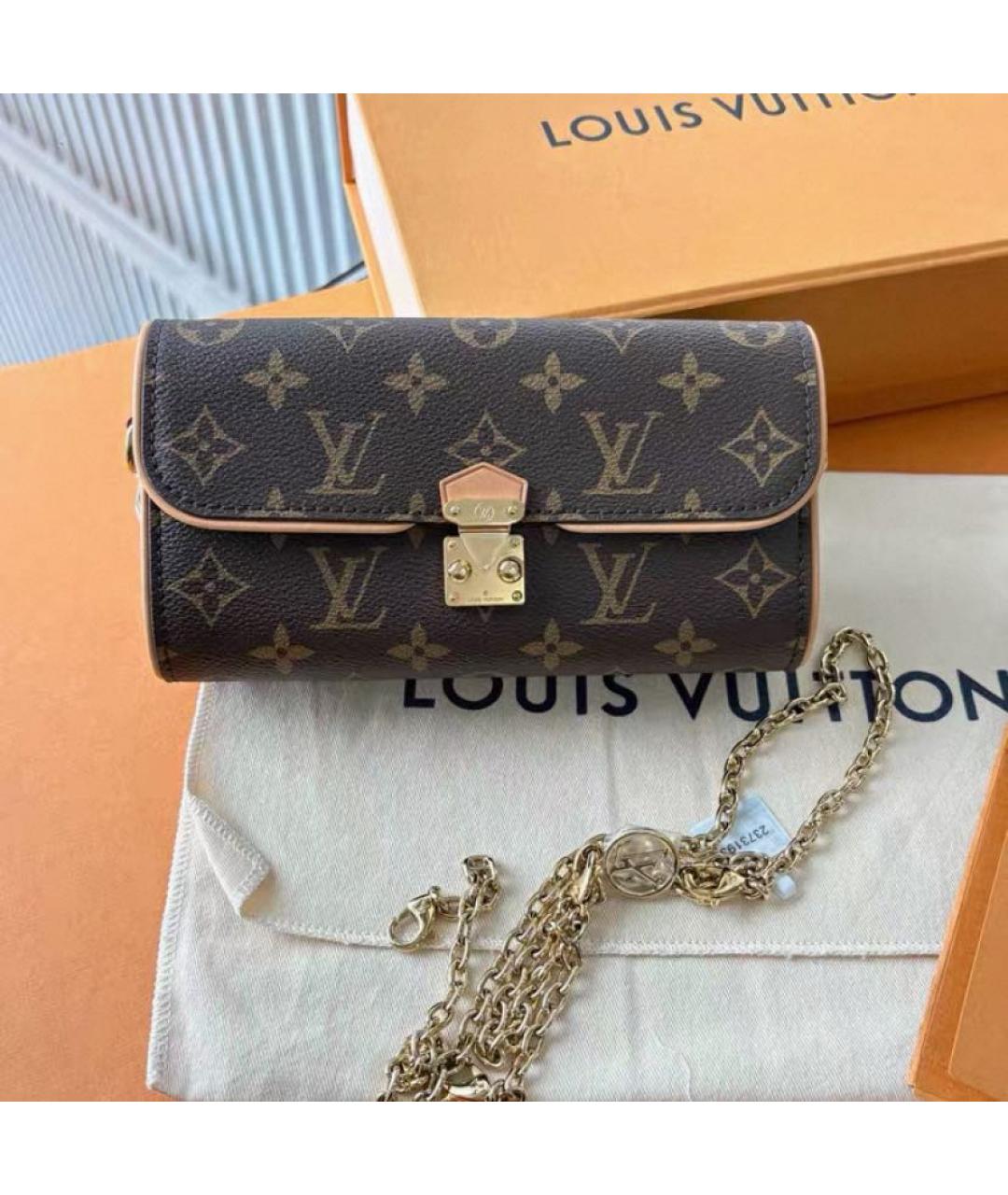 LOUIS VUITTON Коричневая кожаная сумка через плечо, фото 2